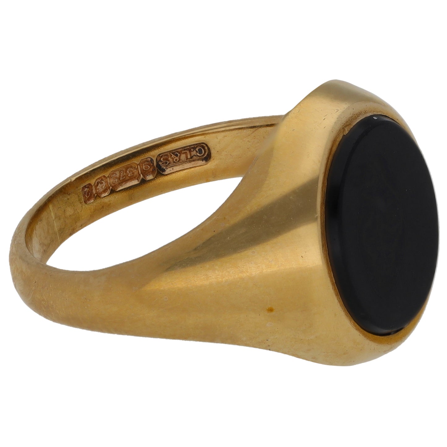 9ct Gold Onyx Signet Ring Size P