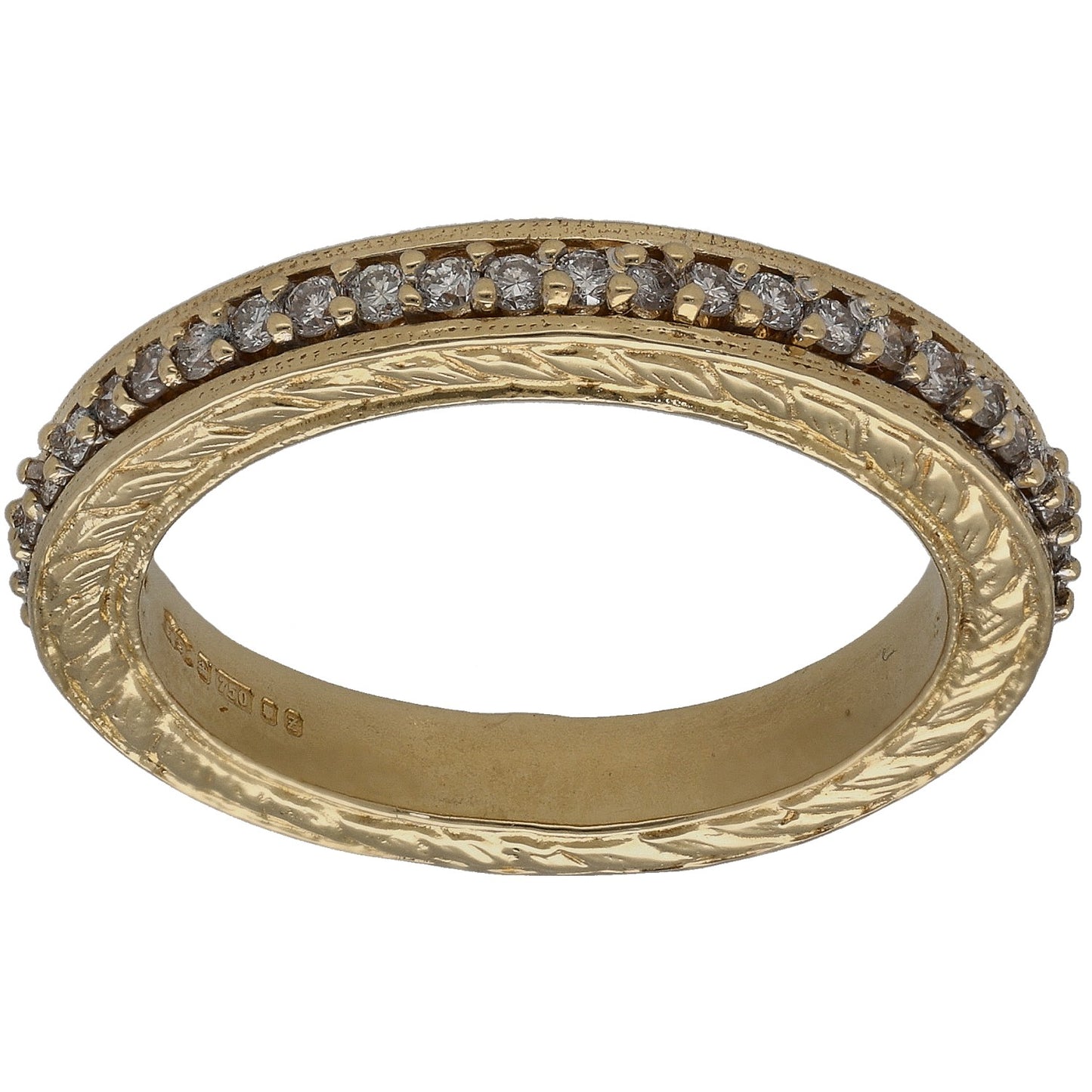 18ct Gold 0.26ct Diamond Half Eternity Ring Size O
