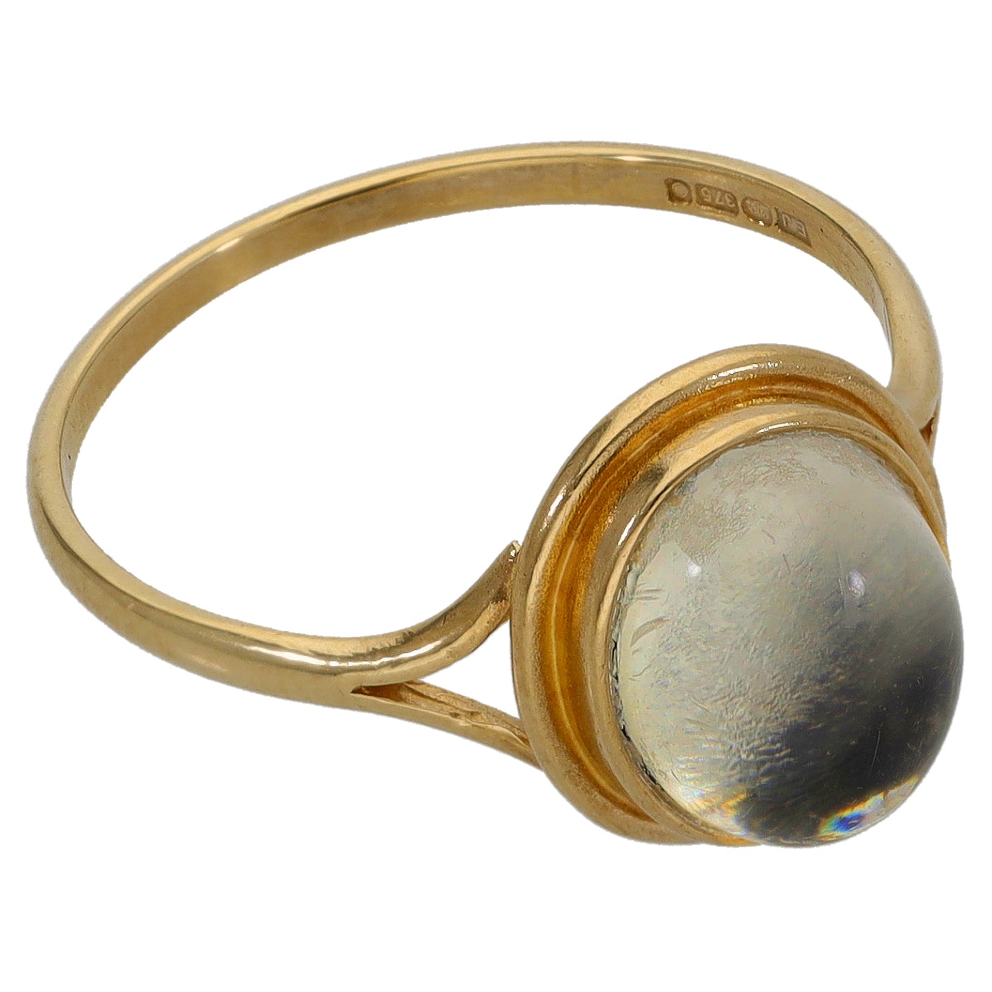 9ct Gold Imitation Single Stone Ring Size O
