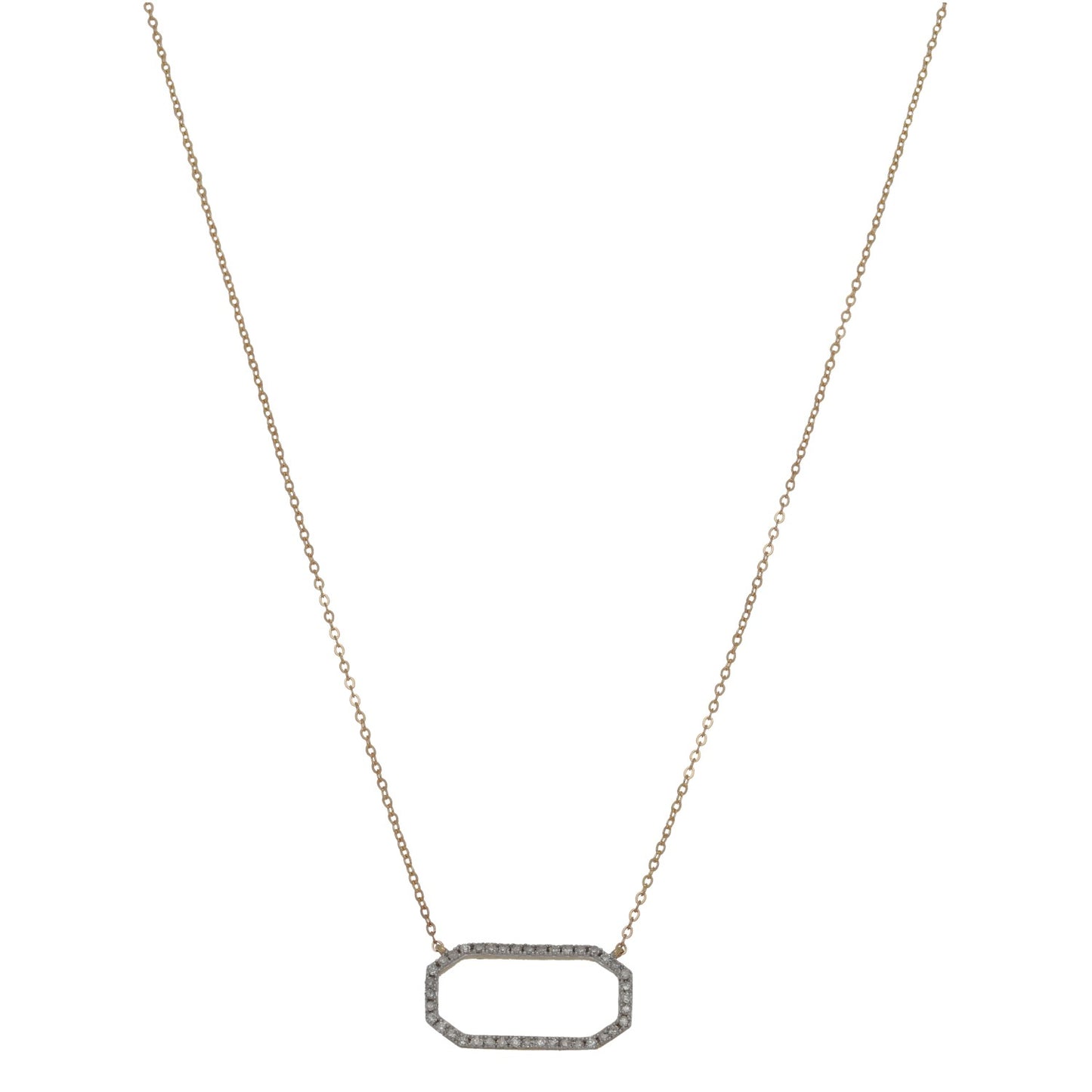 New 9ct Gold 0.08ct Diamond Necklace 16"