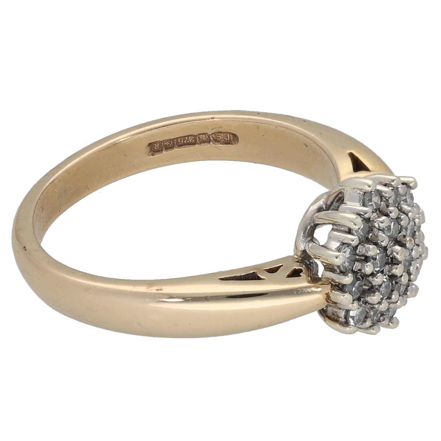 9ct Gold 0.20ct Diamond Cluster Ring Size L
