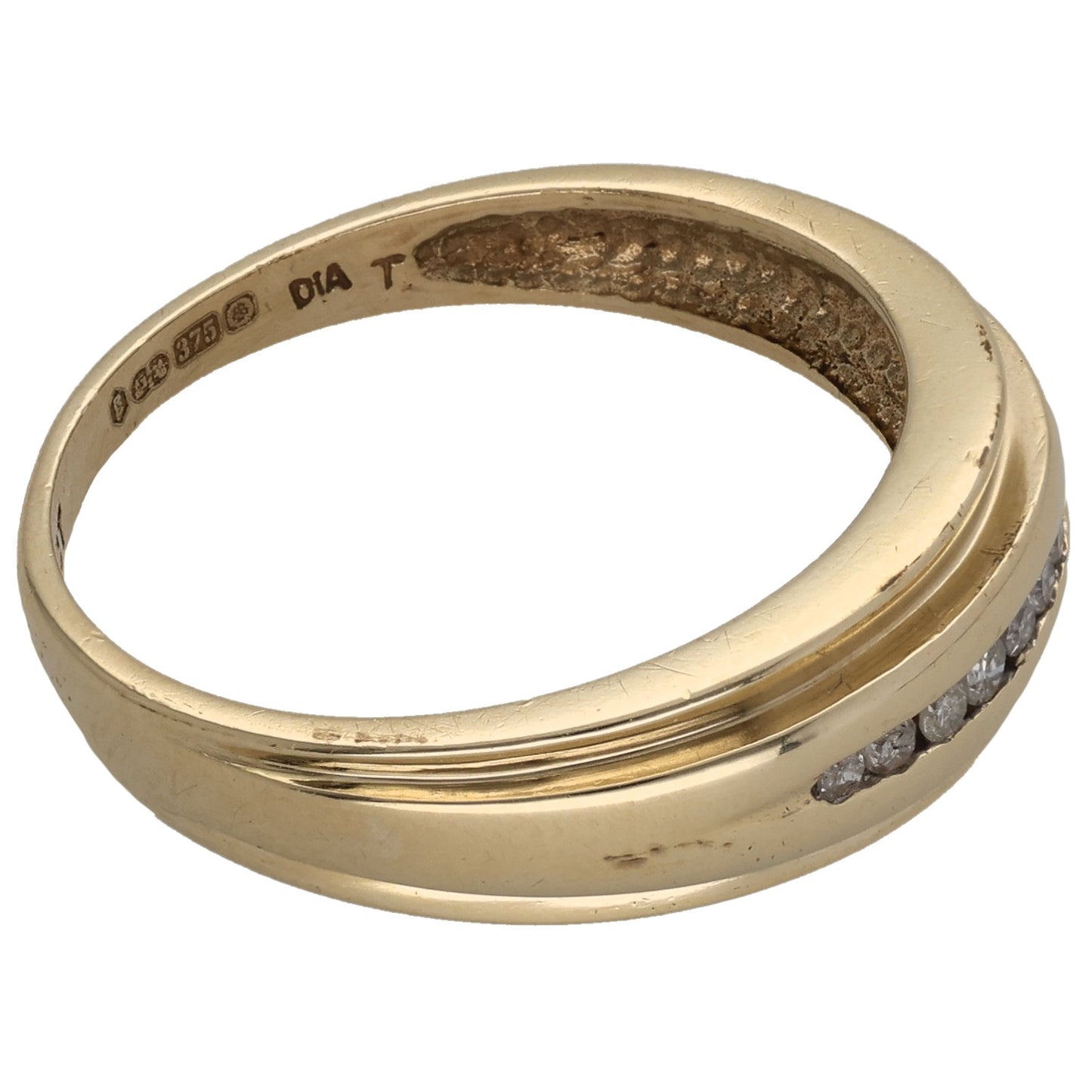 9ct Gold 0.07ct Diamond Alternative Ring Size T