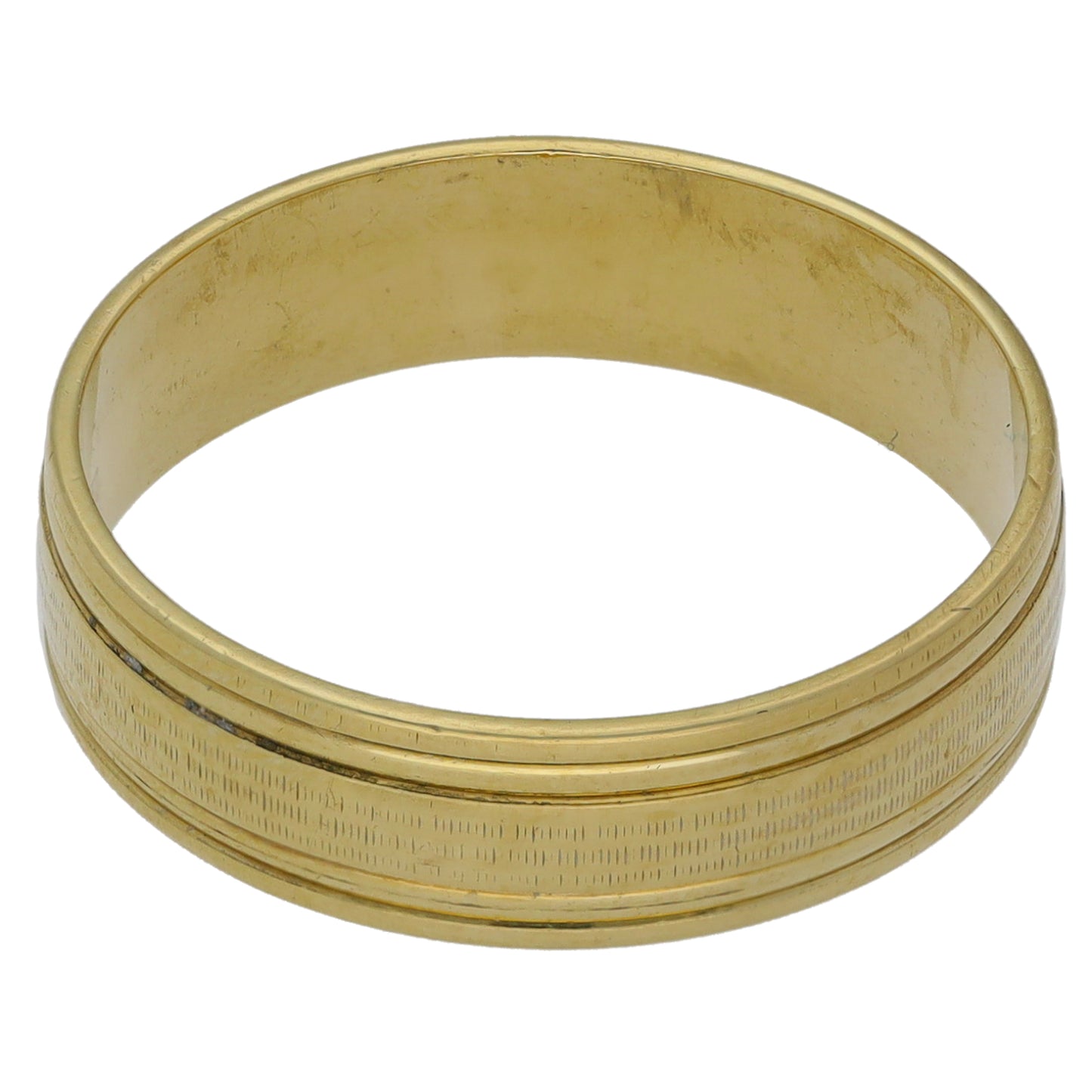 9ct Gold Patterned Wedding Ring Size R