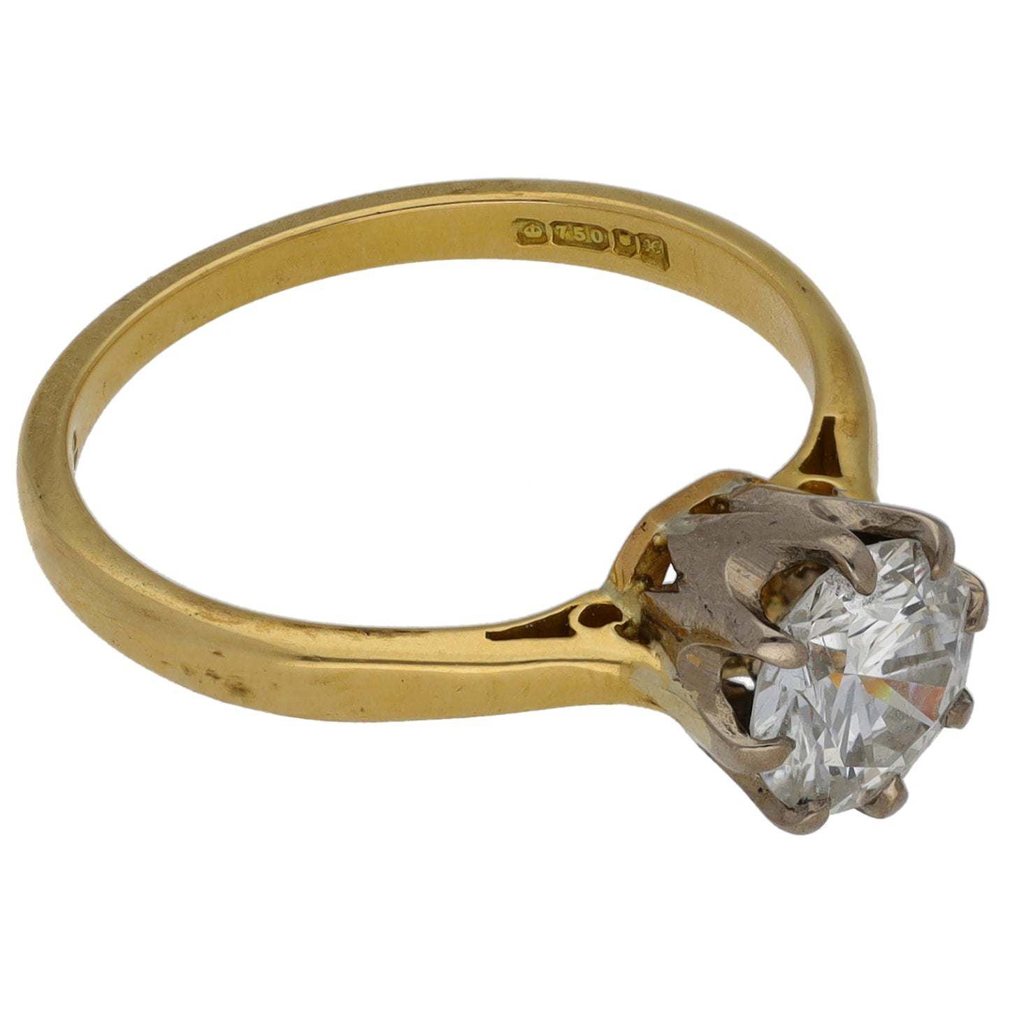 18ct Gold 1.02ct Diamond Solitaire Ring Size L