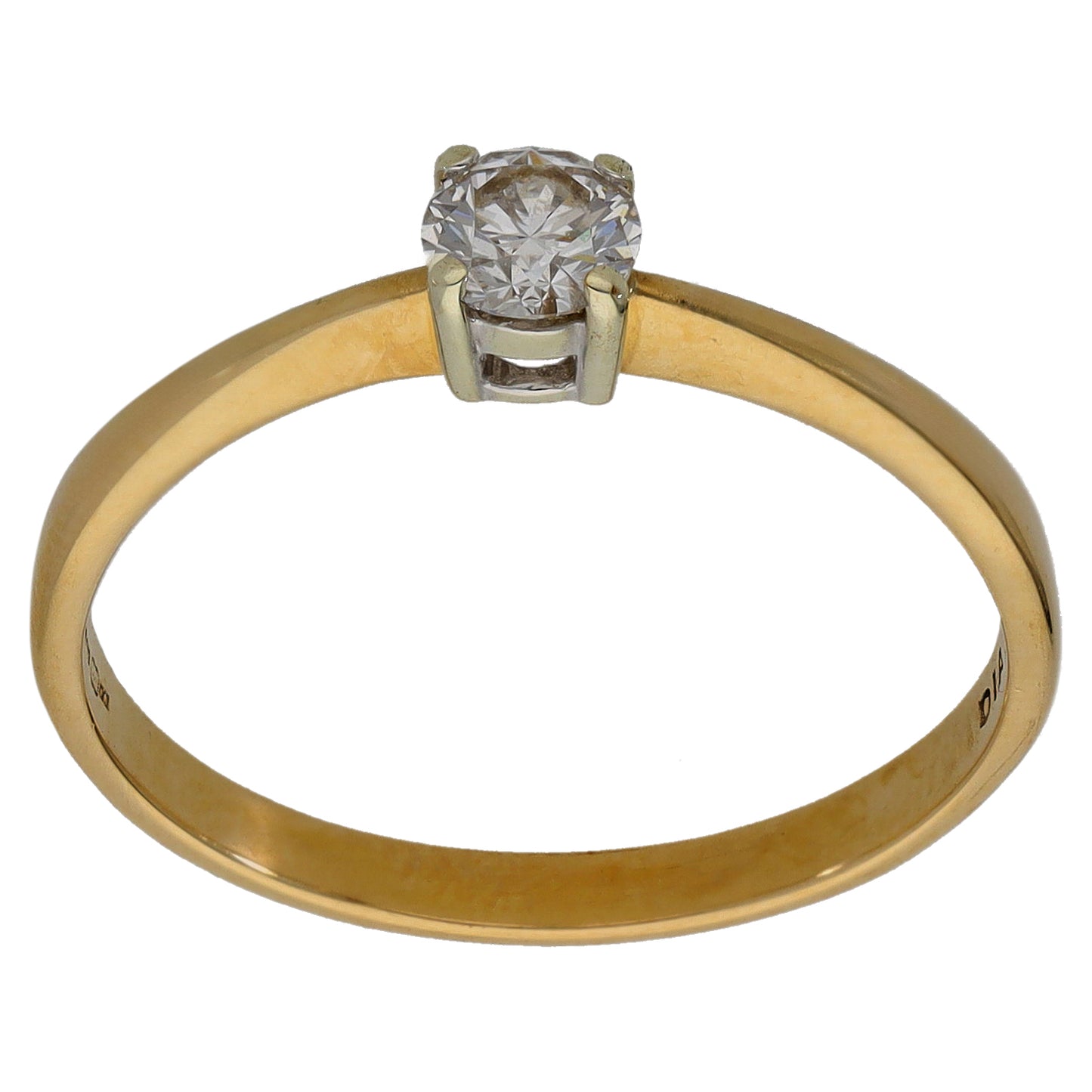 9ct Gold 0.25ct Diamond Solitaire Ring Size R