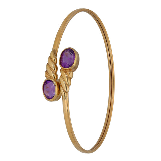9ct Gold Amethyst Torque Bangle