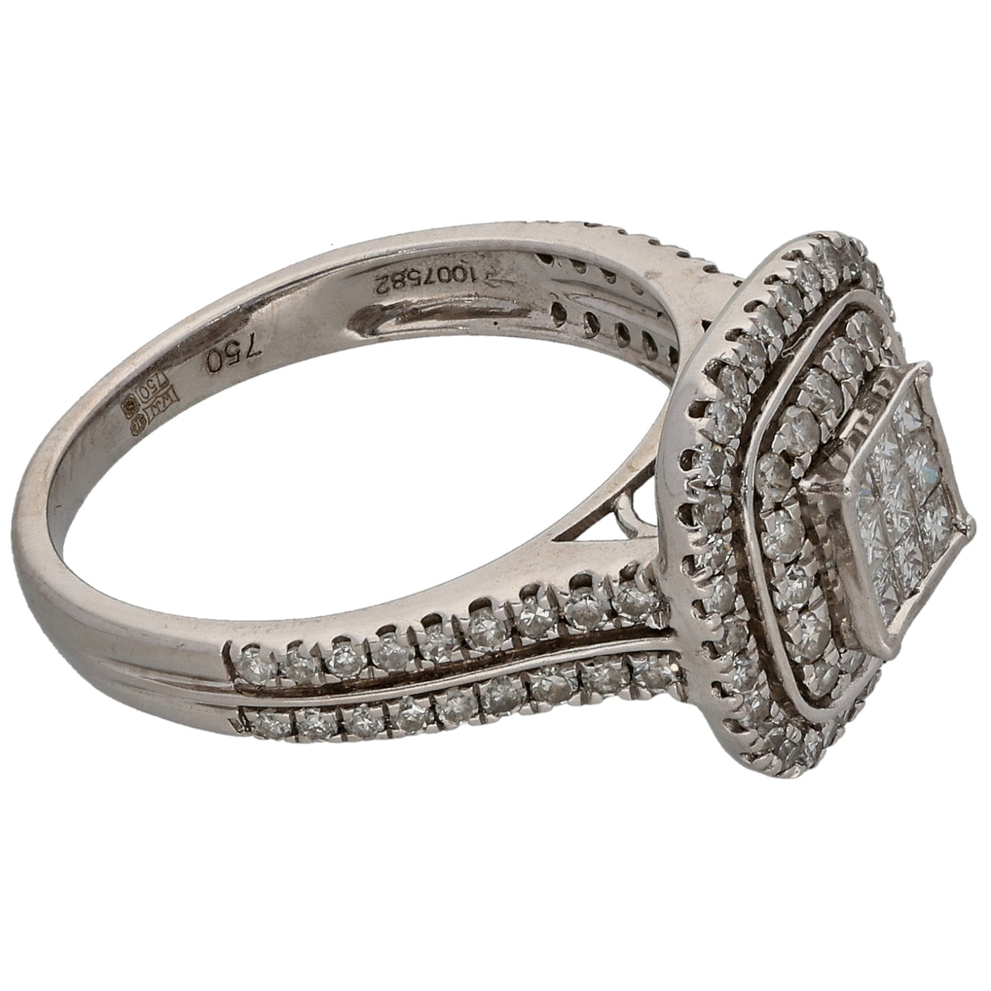 18ct White Gold 1.00ct Diamond Dress/Cocktail Ring Size L