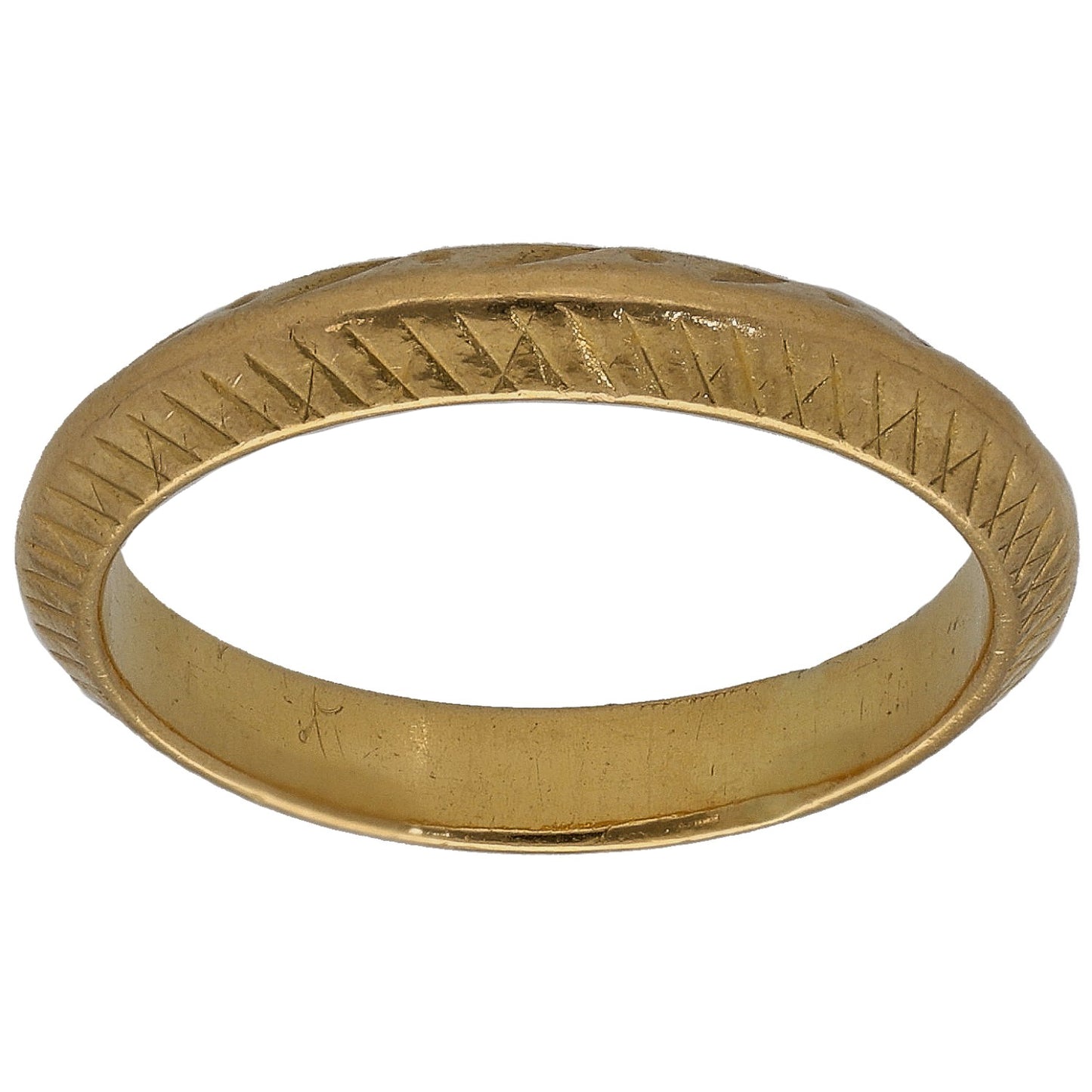 22ct Gold Patterned Wedding Ring Size K