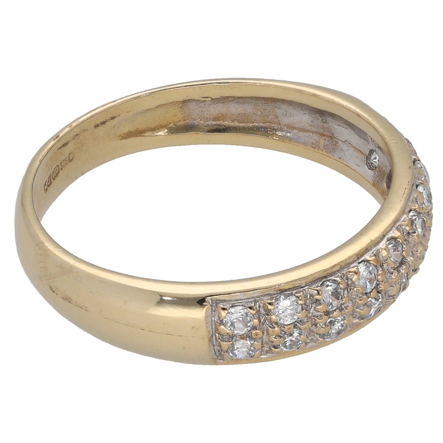 9ct Gold Cubic Zirconia Half Eternity Ring Size P