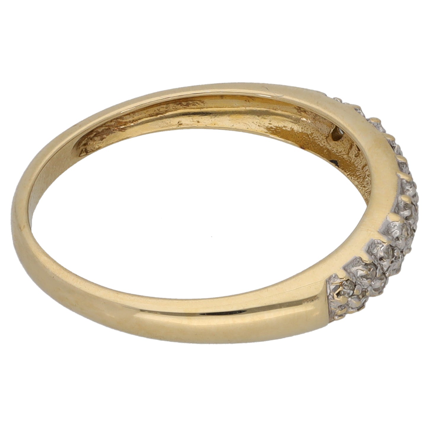 9ct Gold 0.10ct Diamond Half Eternity Ring Size N