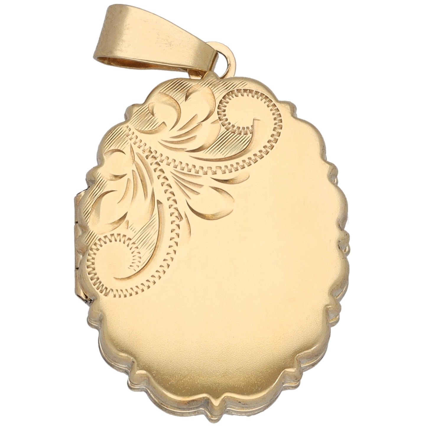 9ct Gold Patterned Locket Pendant