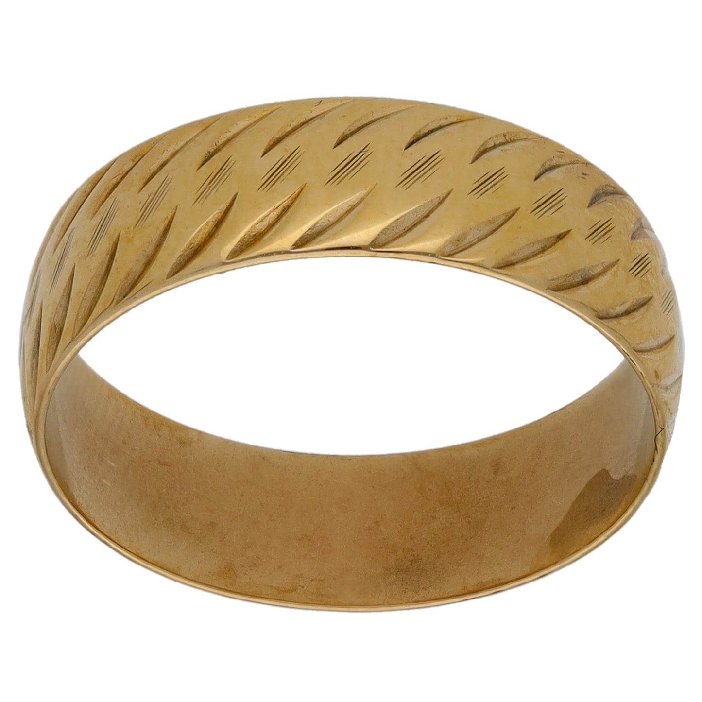 9ct Gold Patterned Wedding Ring Size O