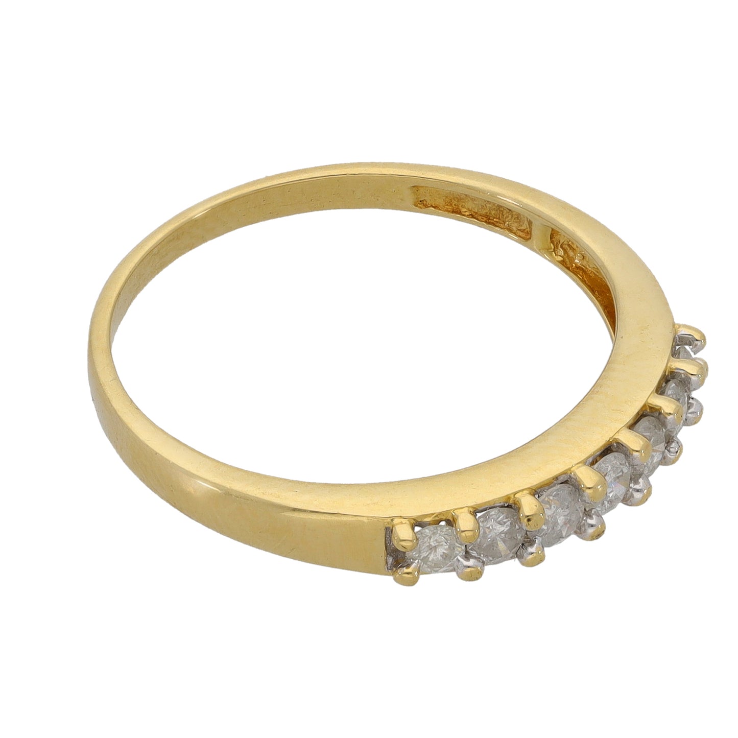 18ct Gold 0.33ct Diamond Half Eternity Ring Size O