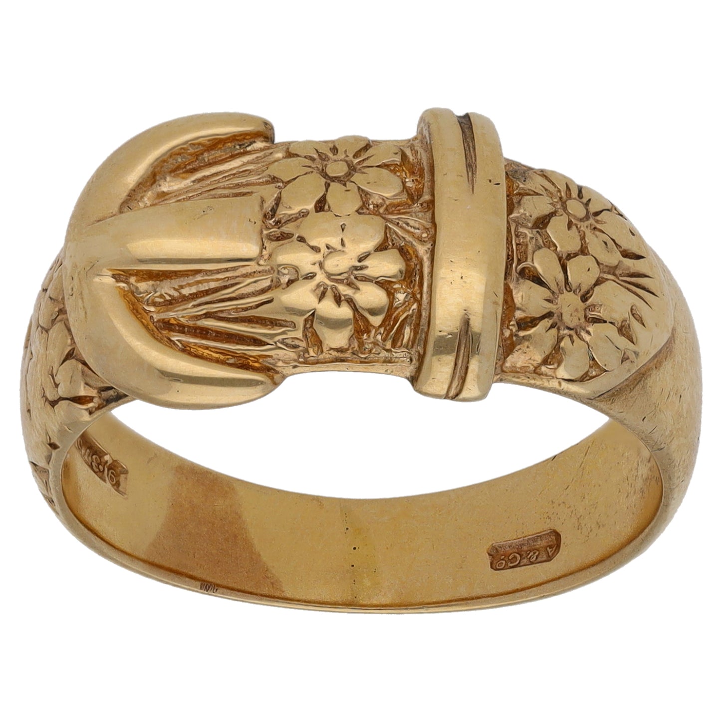 9ct Gold Buckle Ring Size Q