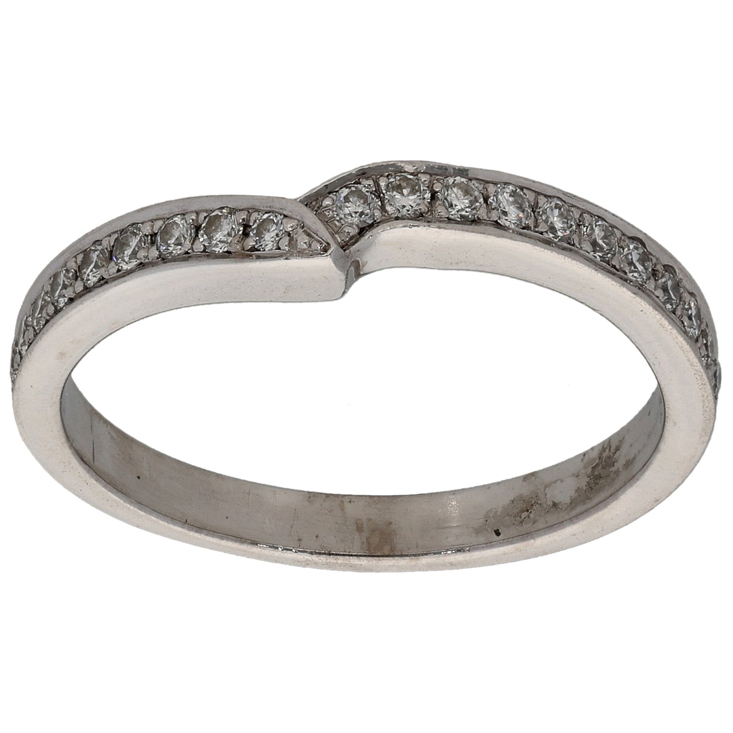 18ct White Gold 0.21ct Diamond Half Eternity Ring Size P