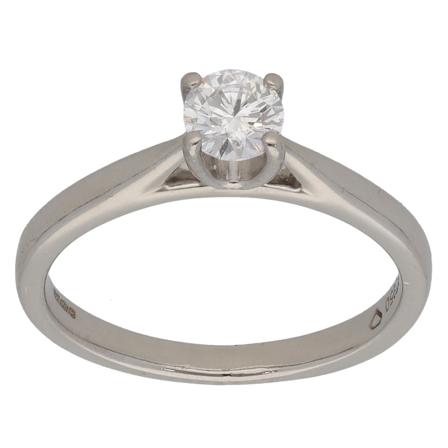Platinum 0.33ct Diamond Solitaire Ring Size K