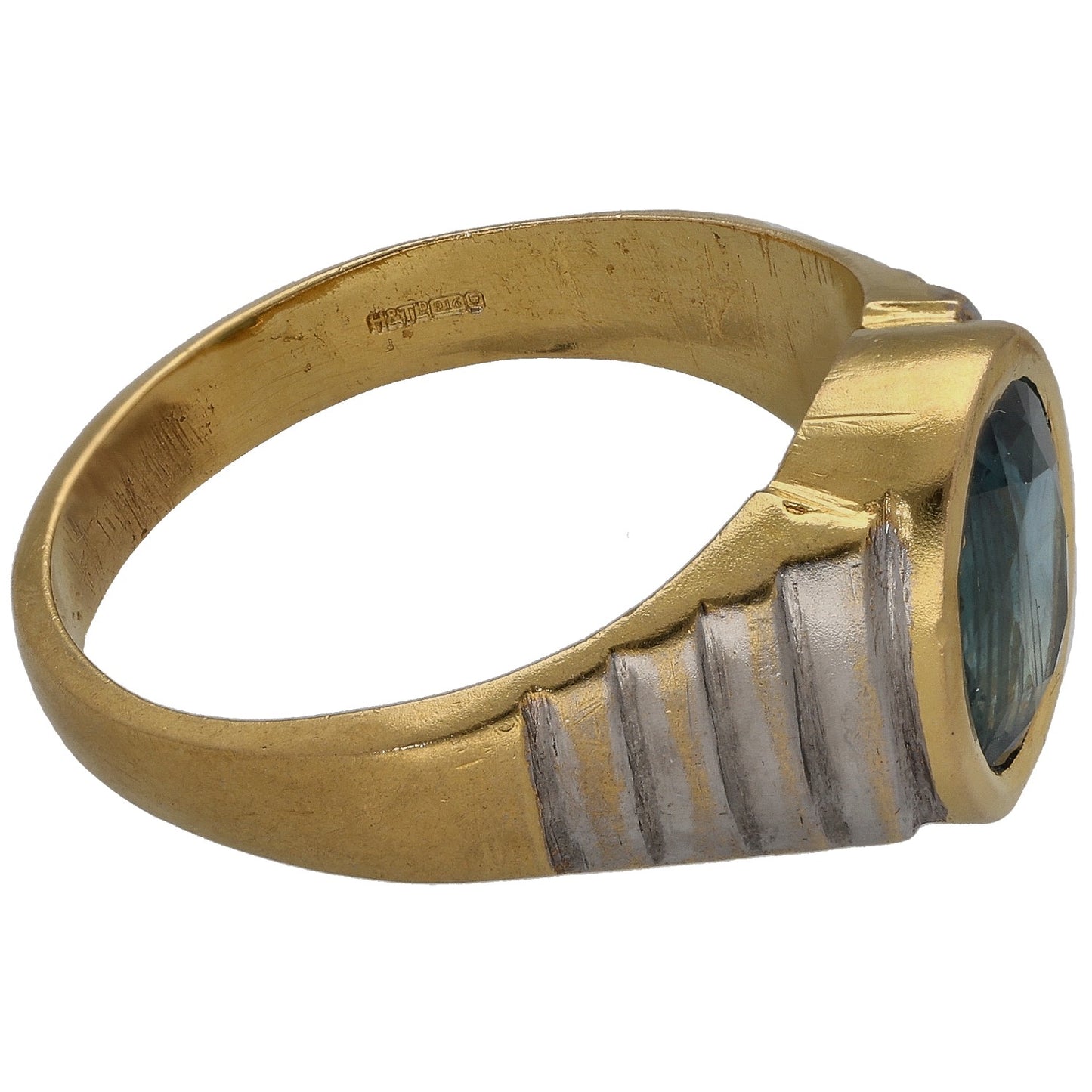 22ct Gold Sapphire Single Stone Ring Size S
