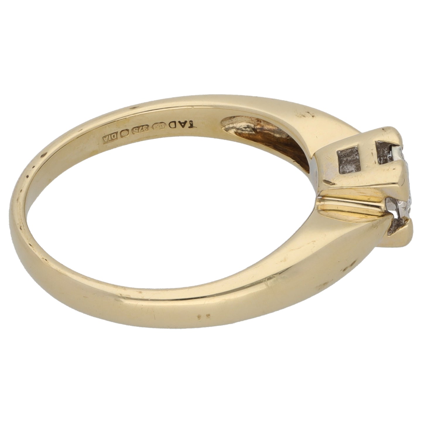 9ct Gold 0.15ct Diamond Solitaire Ring Size M