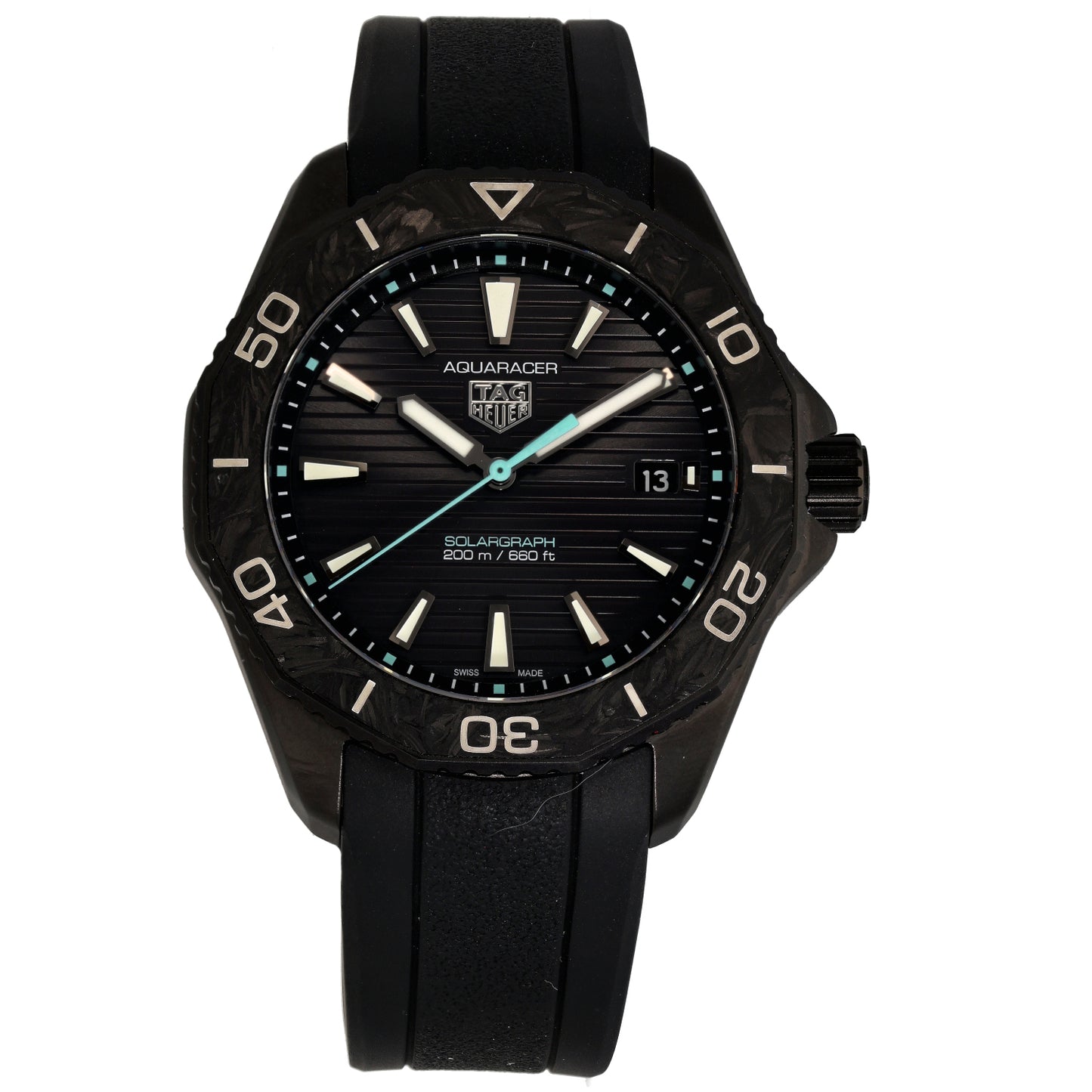 Tag Heuer Aquaracer Professional 200 Solargraph WBP1112 40mm DLC Stainless Steel Watch