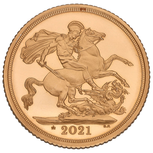 22ct Gold Queen Elizabeth II Full Sovereign Coin 2021