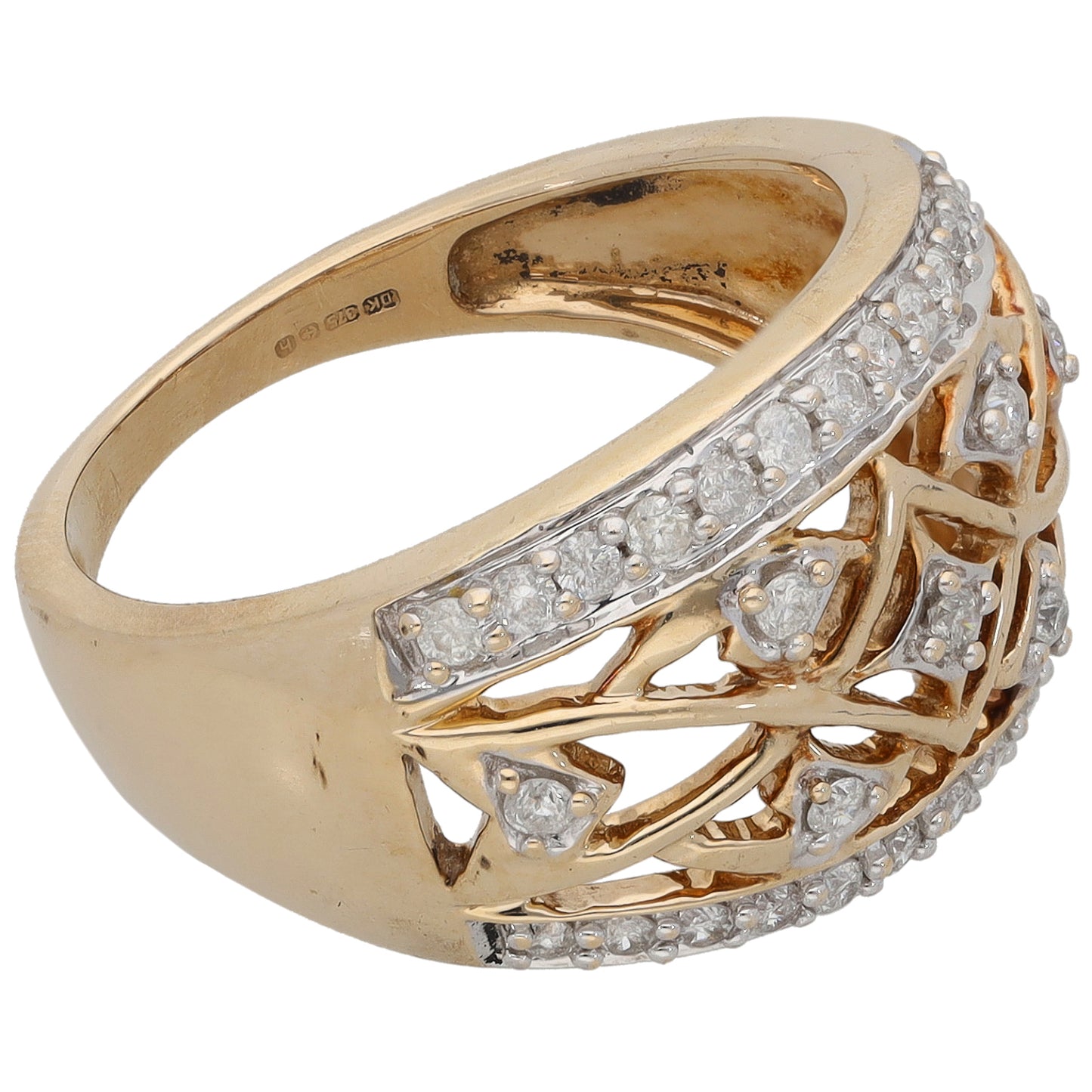 9ct Gold 0.33ct Diamond Dress/Cocktail Ring Size M
