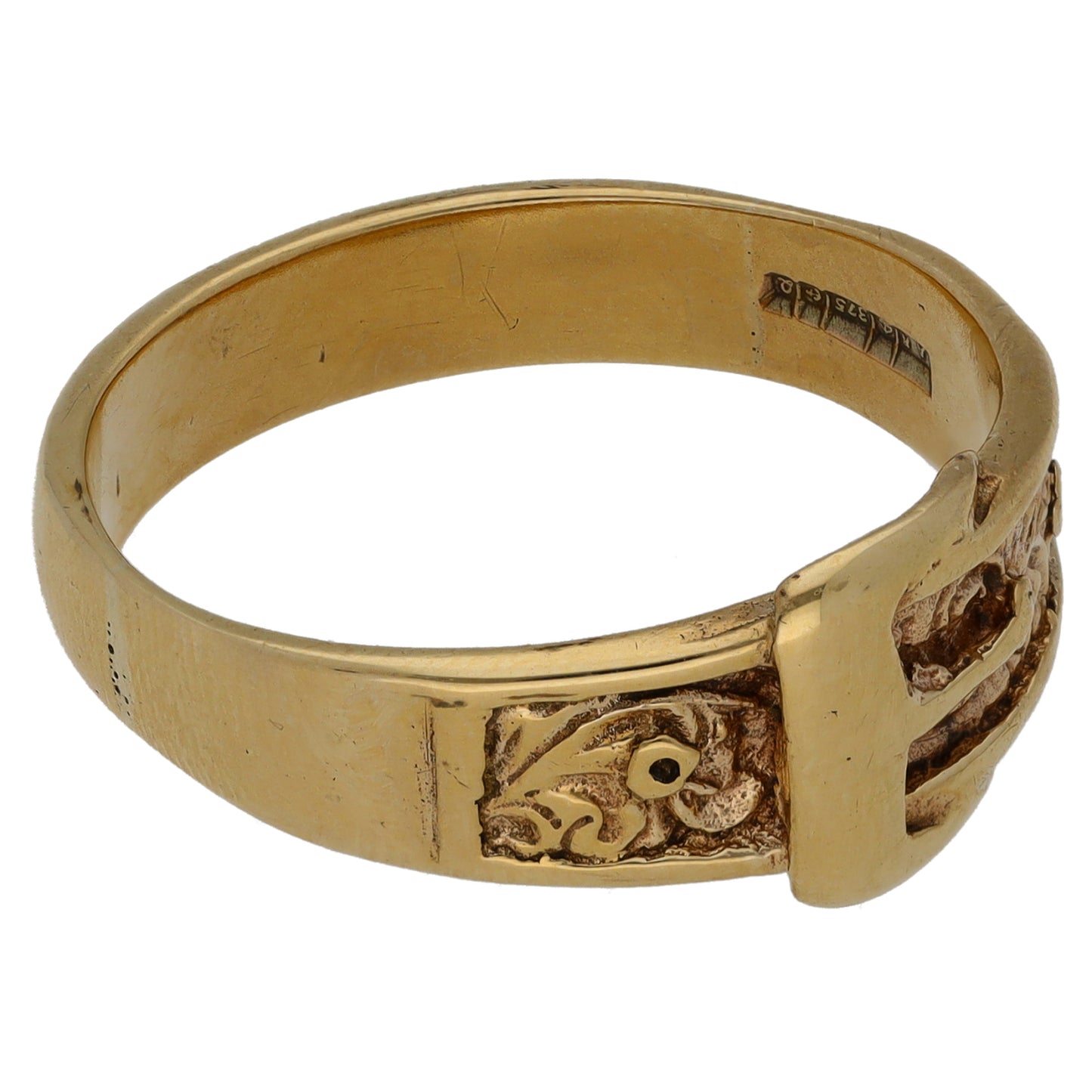 9ct Gold Buckle Ring Size S