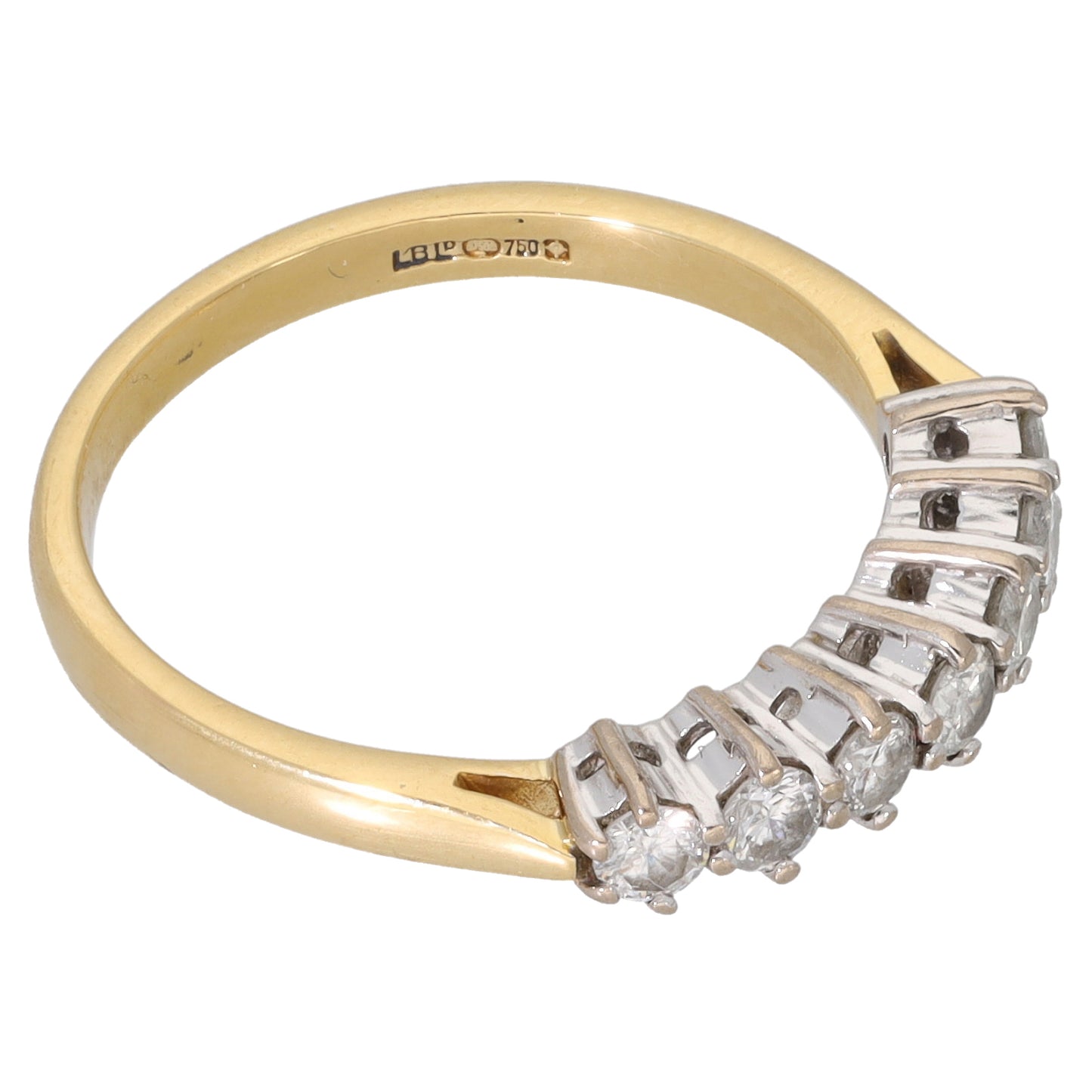 18ct Gold 0.50ct Diamond Half Eternity Ring Size O