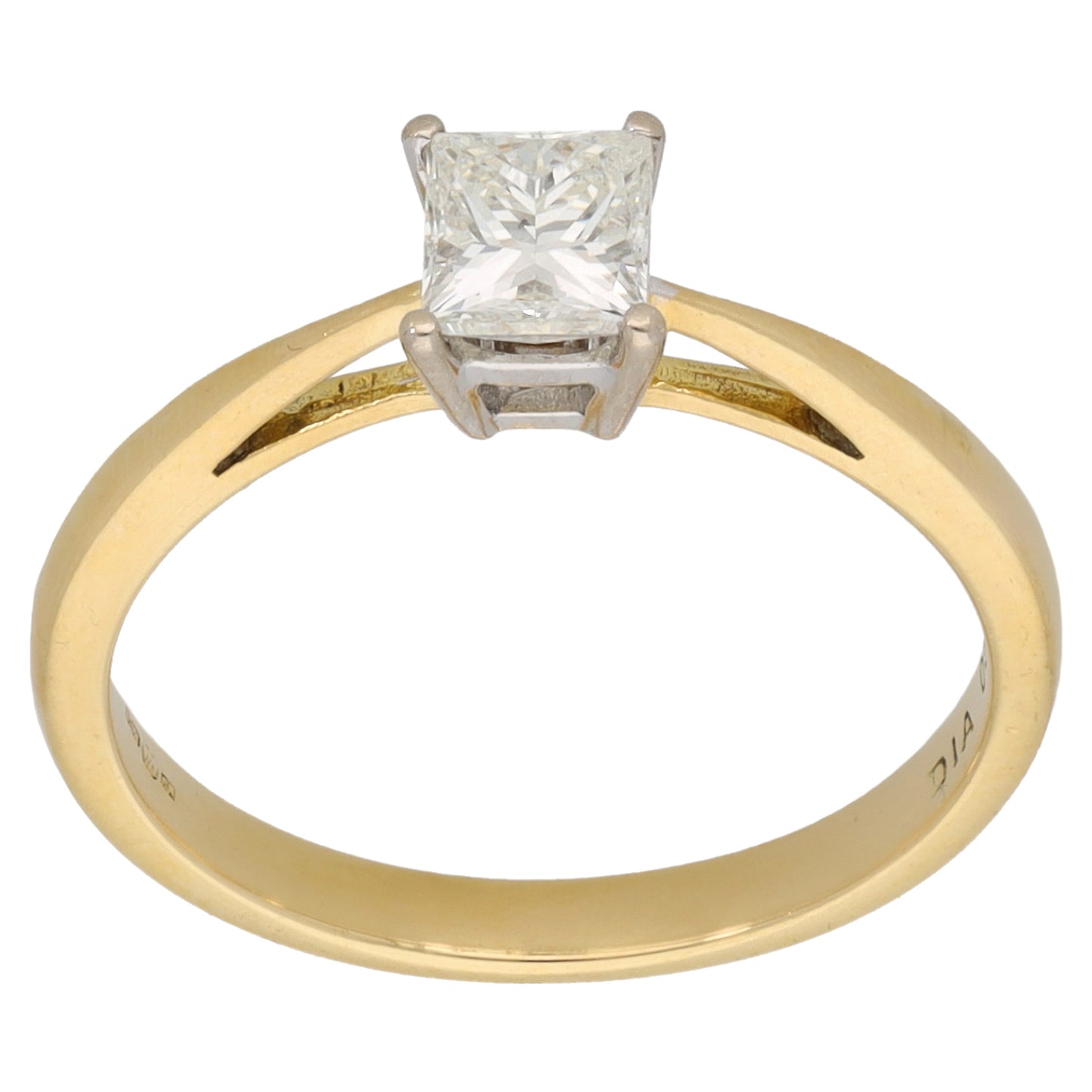 18ct Bicolour Gold 0.50ct Diamond Solitaire Ring Size L