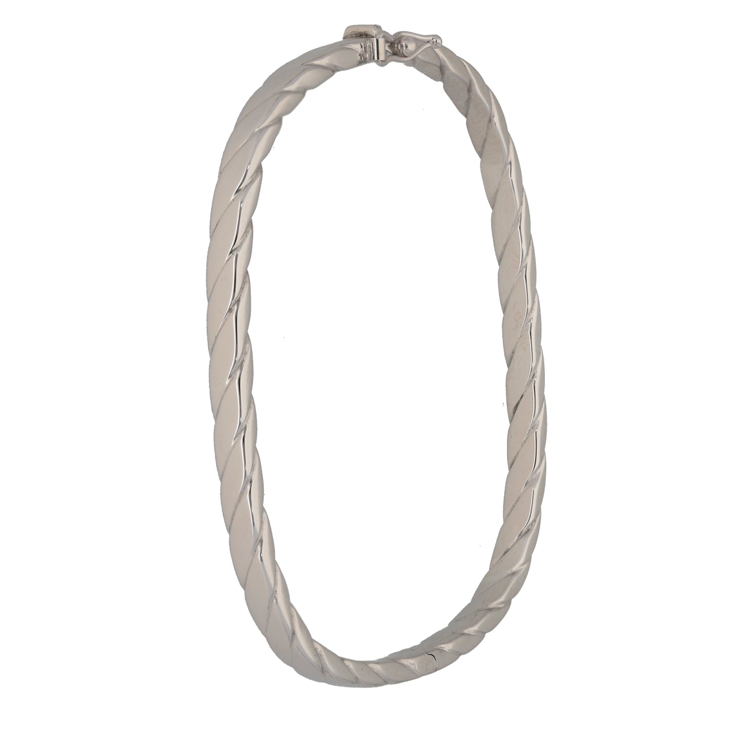 9ct White Gold Hinged/Clasp Bangle