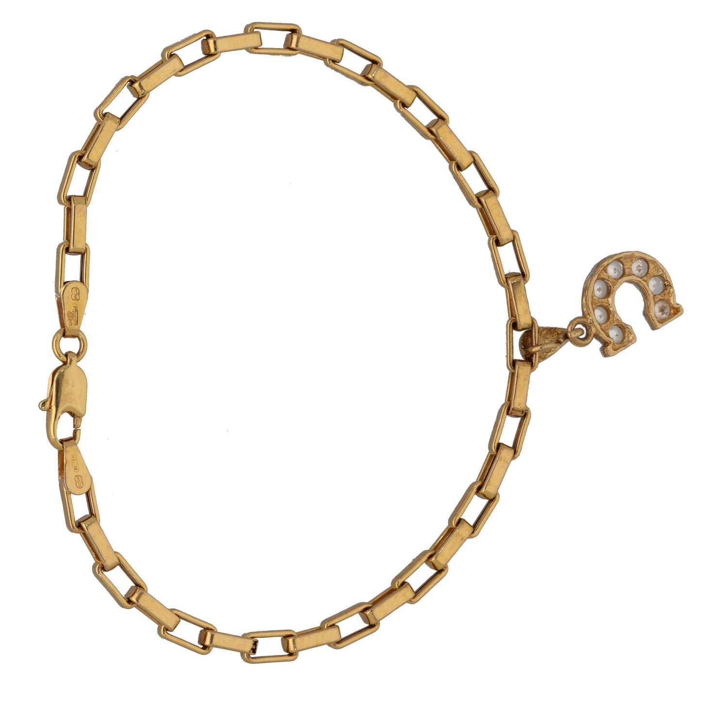 9ct Gold Cubic Zirconia Initial C Bracelet