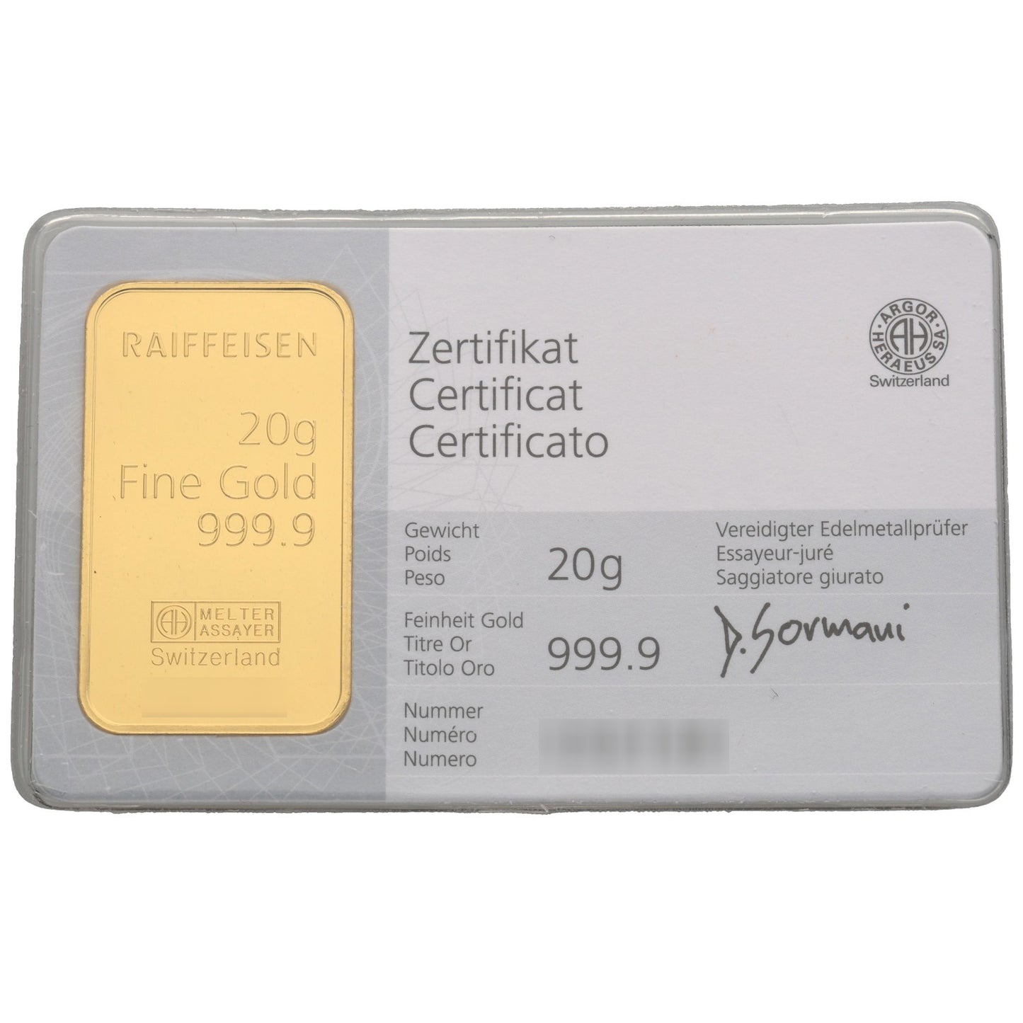 24ct 20g Gold Bar