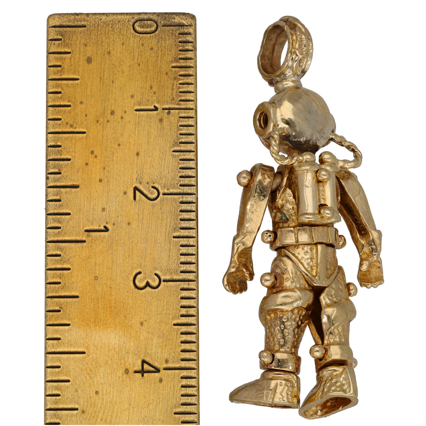 9ct Gold Imitation Gems Scuba Diver Pendant