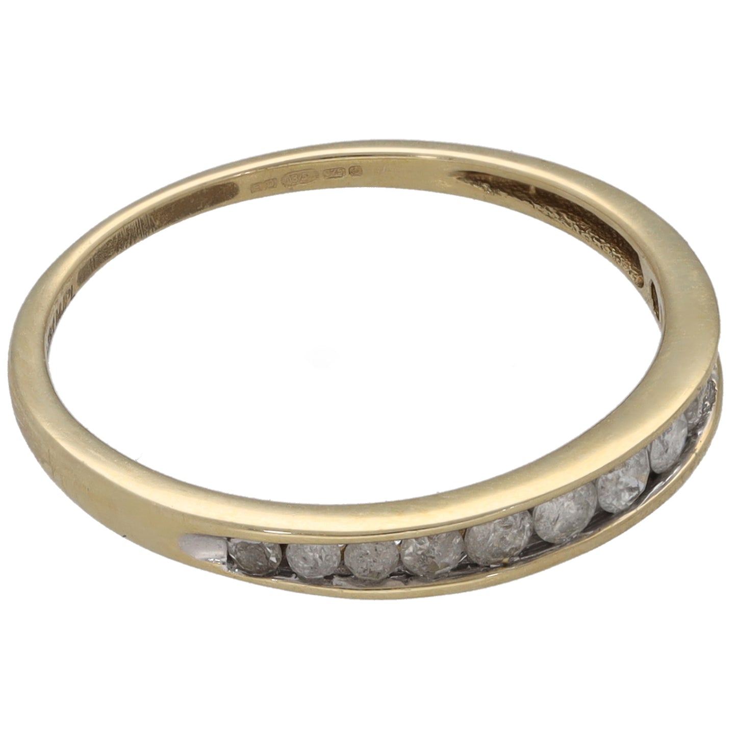 9ct Gold 0.25ct Diamond Half Eternity Ring Size L