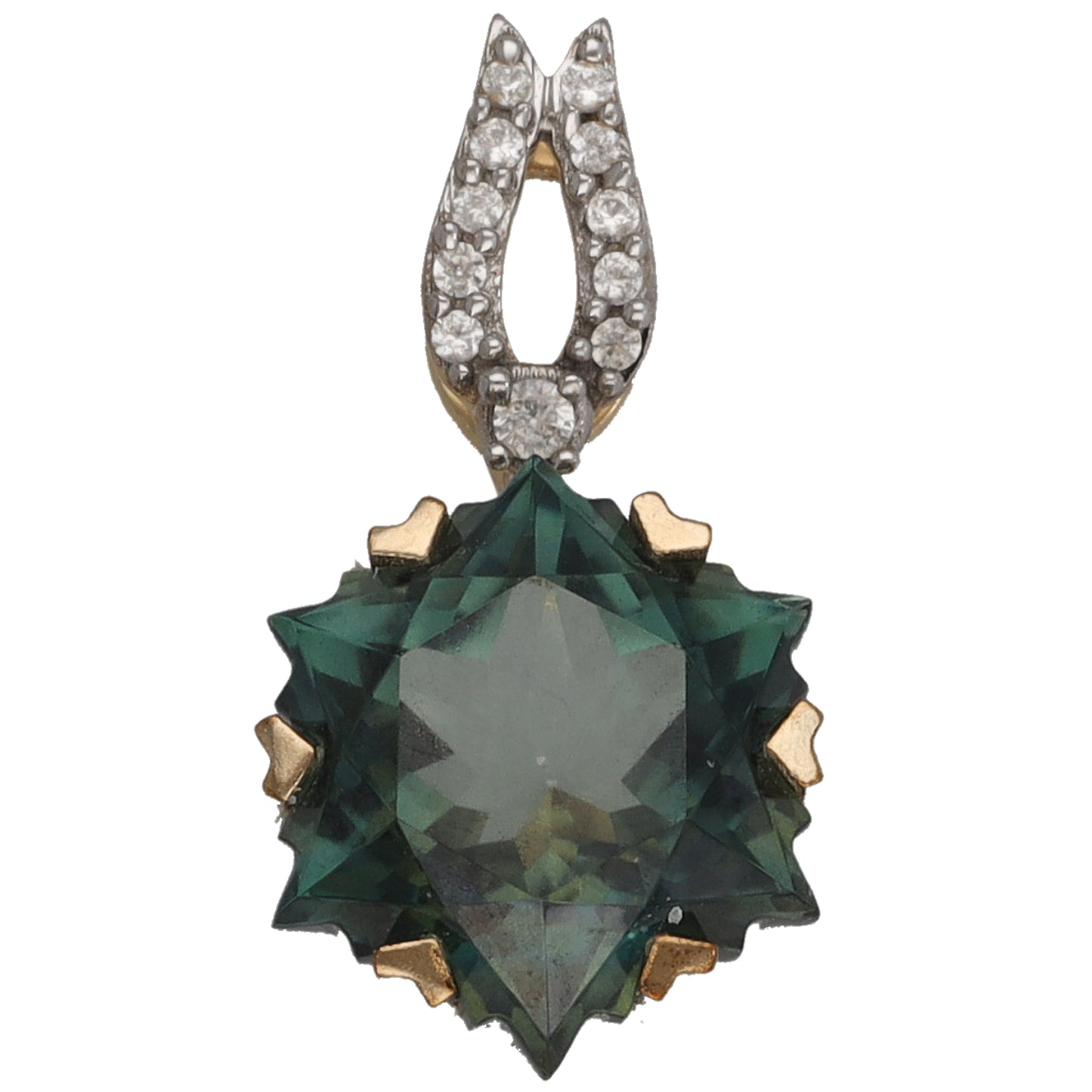 9ct Gold Coated Topaz & Imitation Dress/Cocktail Pendant