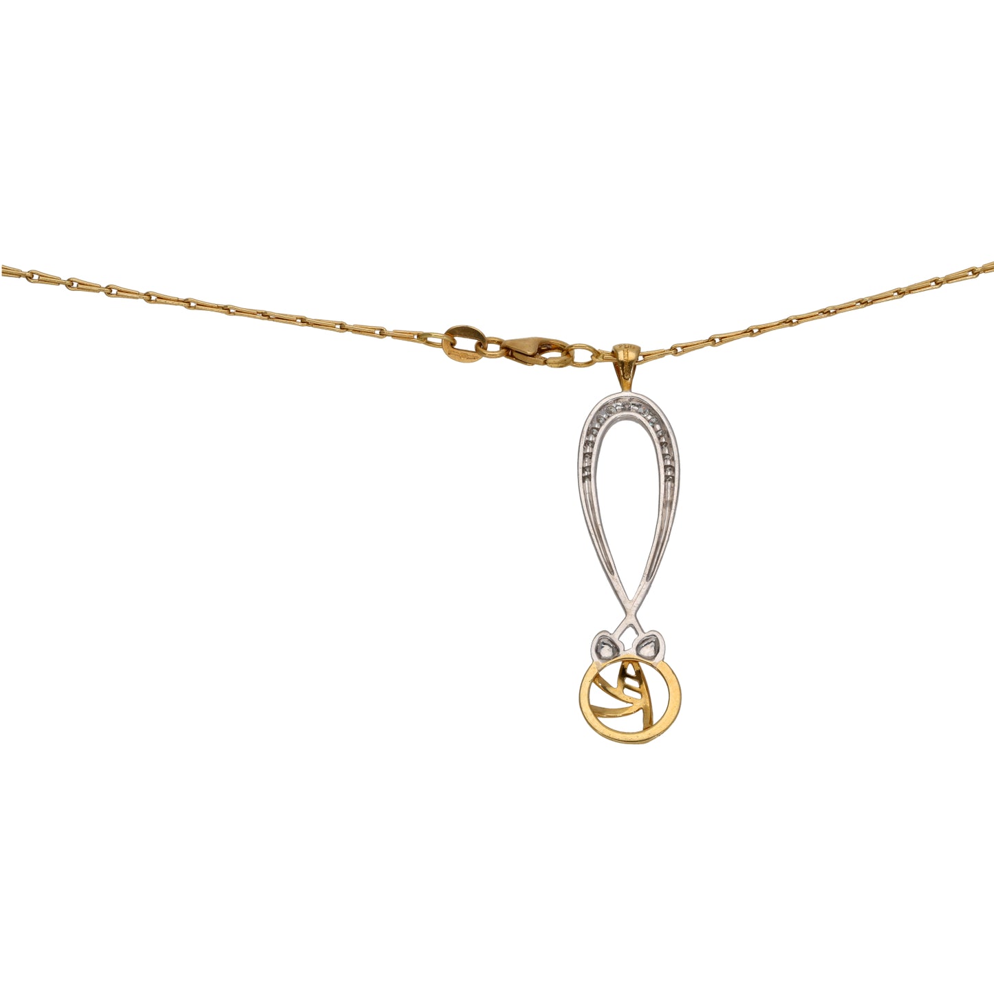 18ct Gold 0.20ct Diamond Dress/Cocktail Pendant With Chain