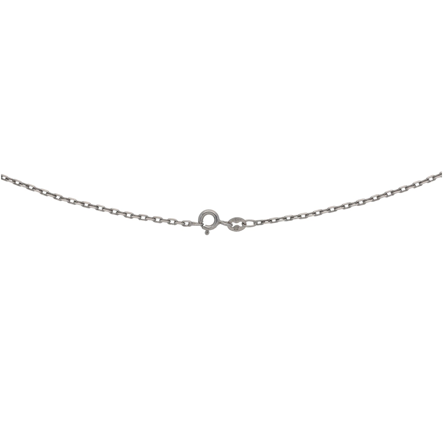 9ct White Gold Curb Chain 16"