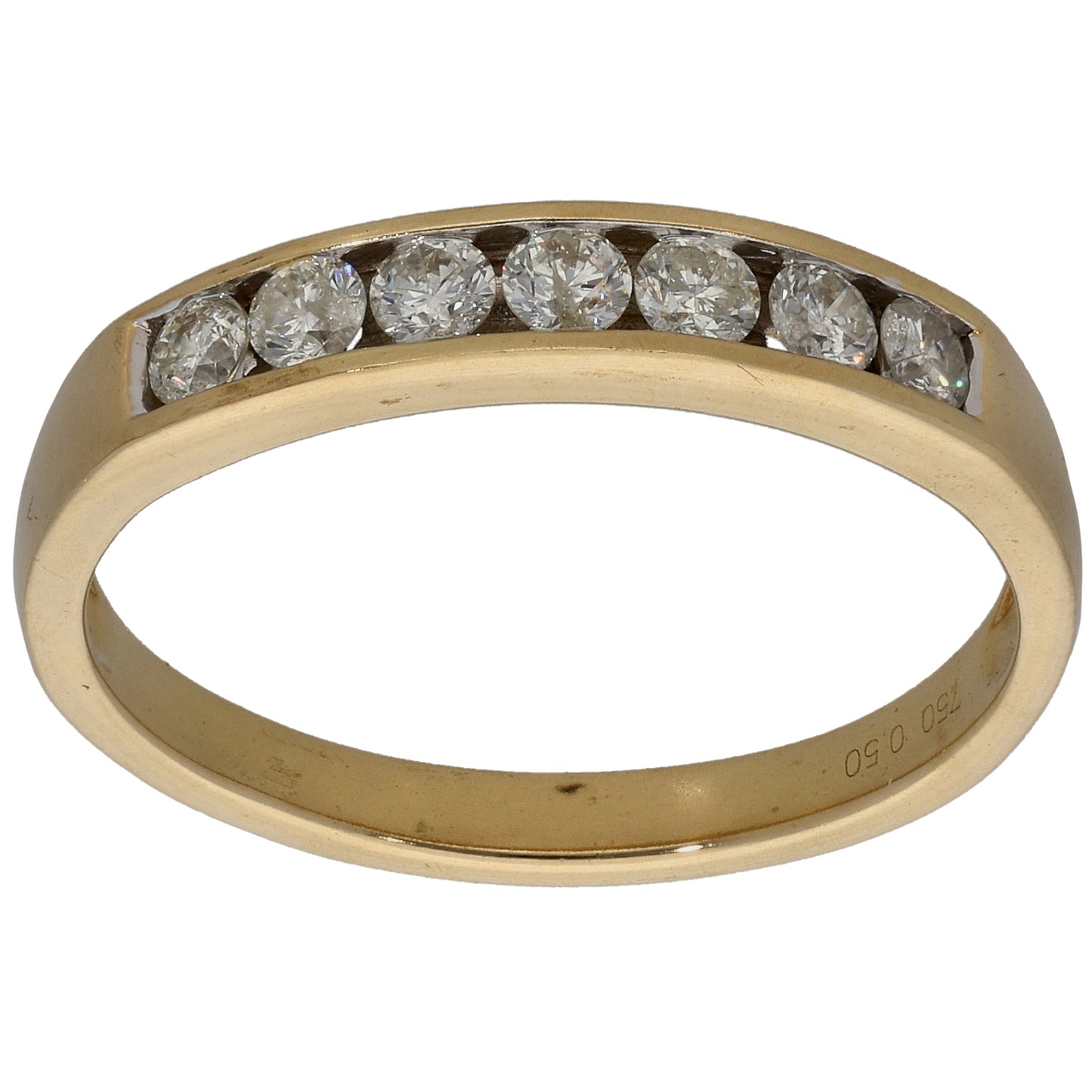 18ct Gold 0.50ct Diamond Half Eternity Ring Size T