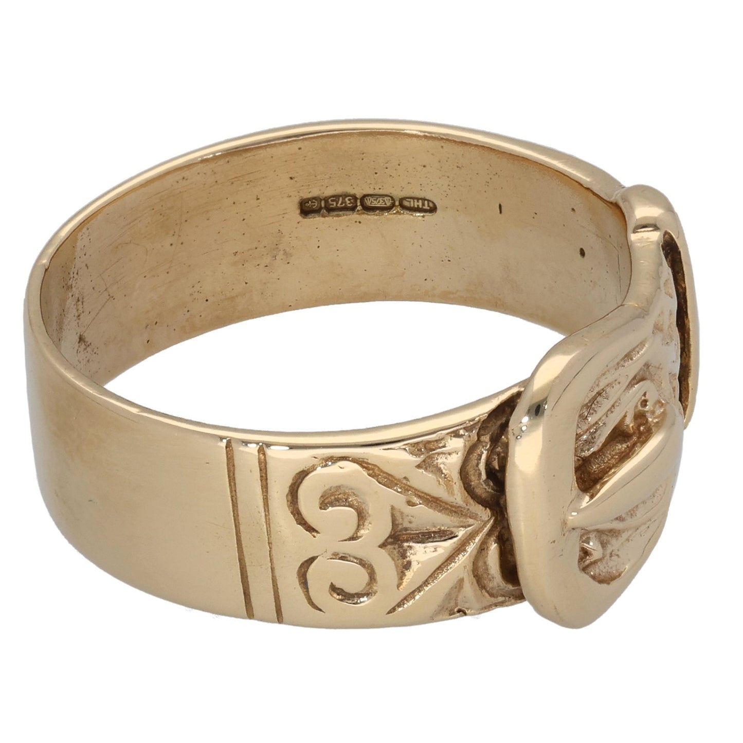 9ct Gold Buckle Ring Size U