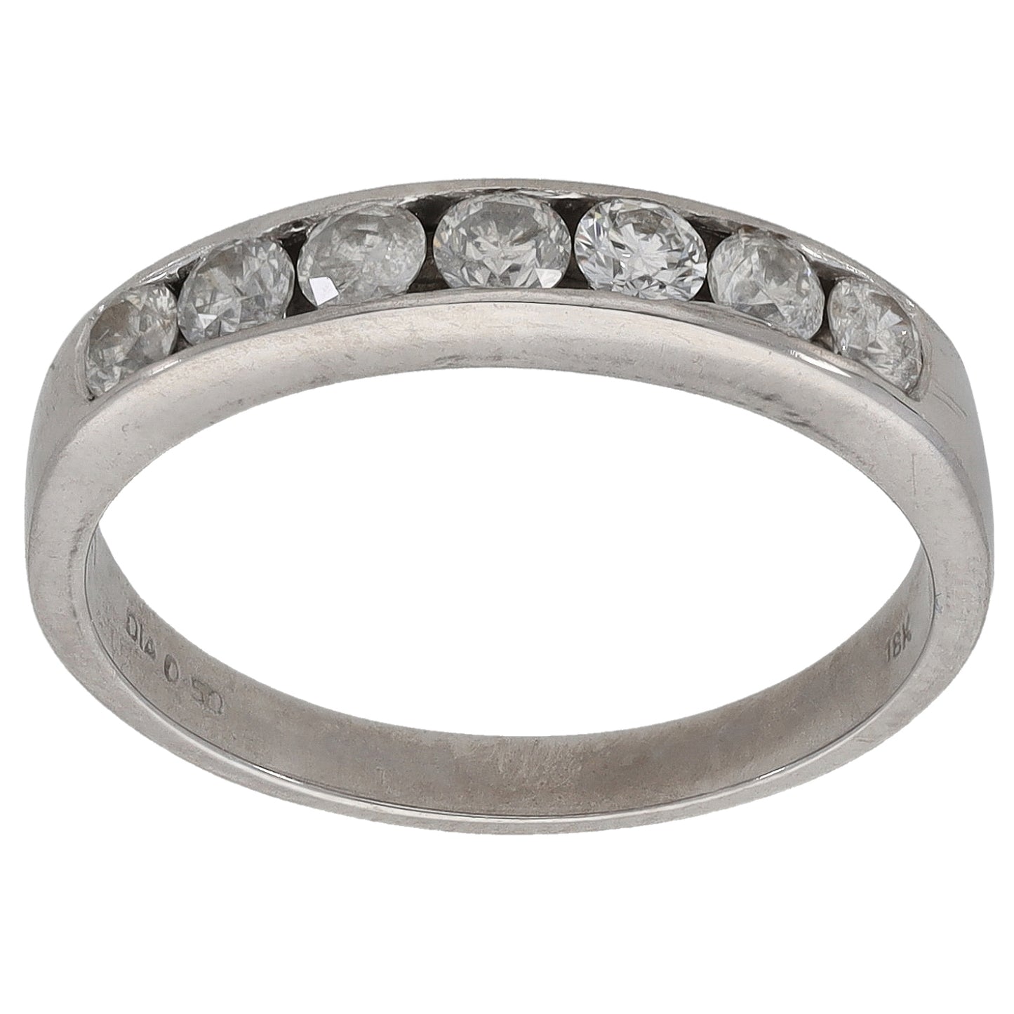 18ct Gold 0.50ct Diamond Half Eternity Ring Size M