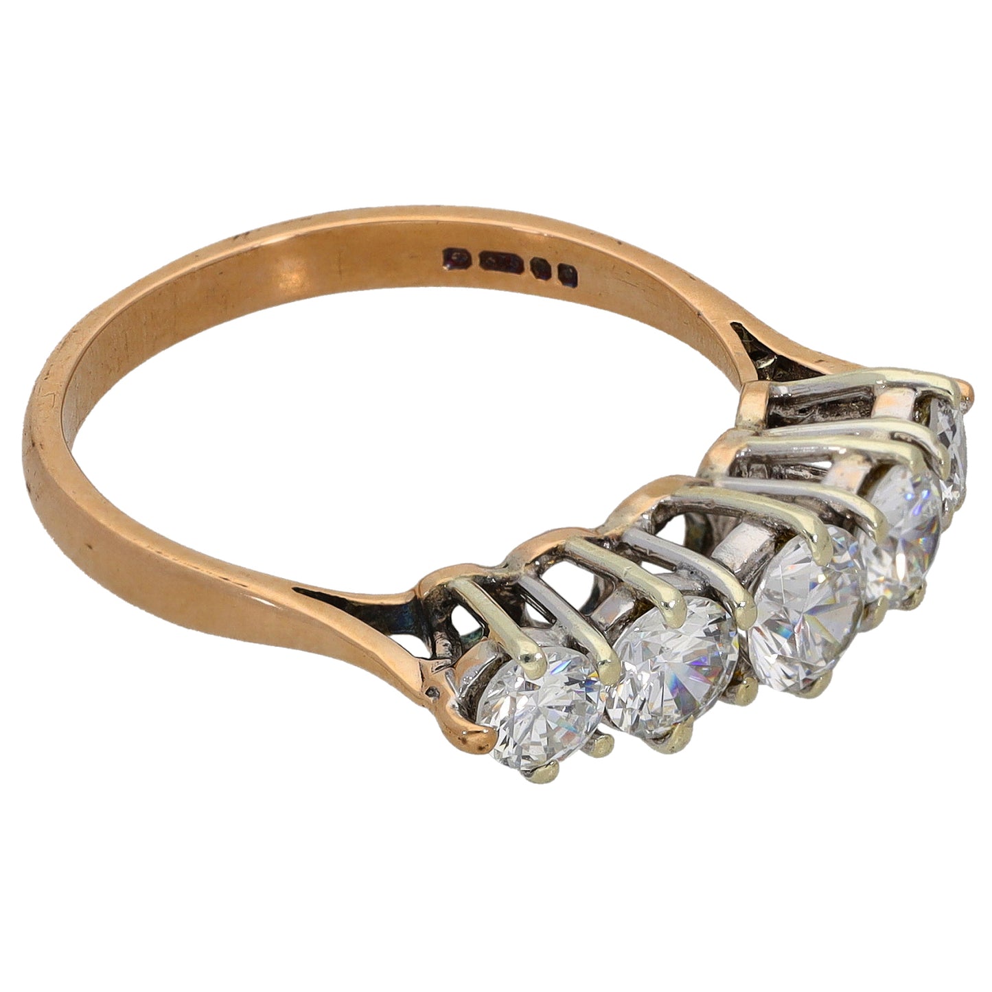 9ct Gold Cubic Zirconia Half Eternity Ring Size N