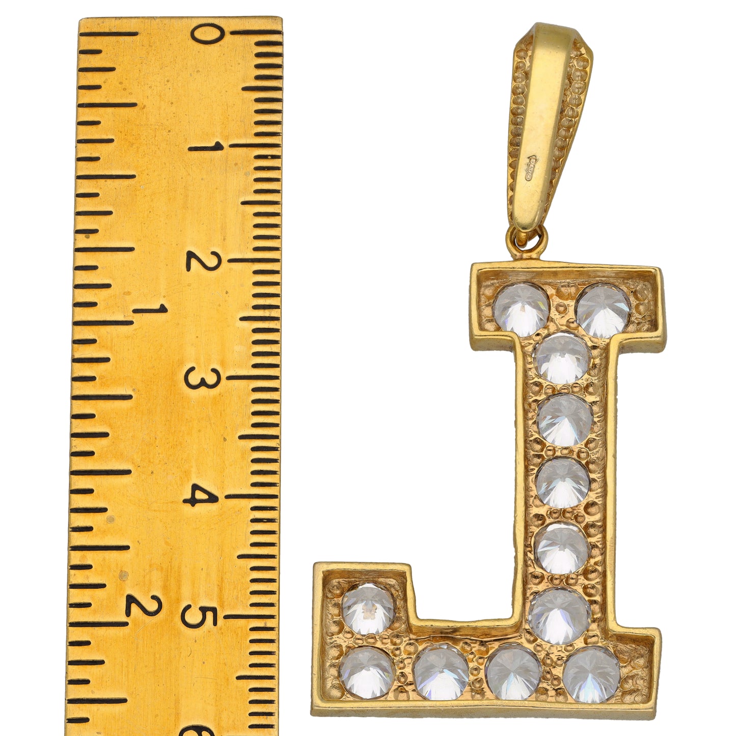 9ct Gold Cubic Zirconia Initial L Pendant