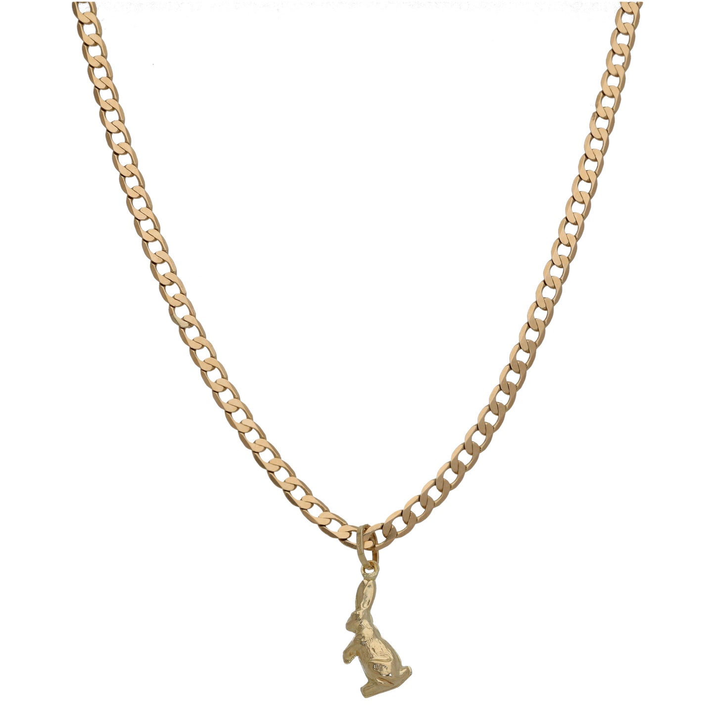 9ct Gold Rabbit Pendant With Chain