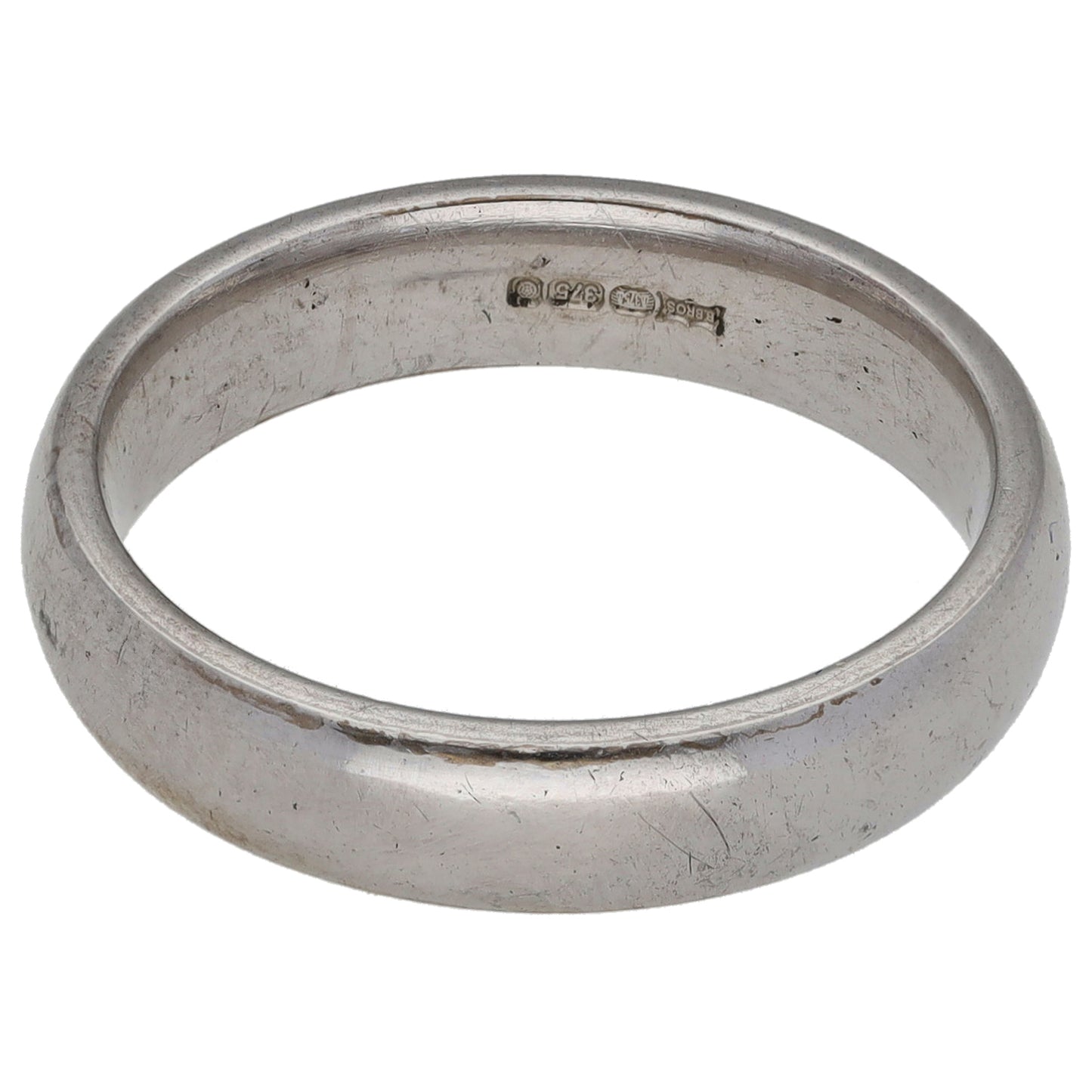 9ct White Gold Plain Wedding Ring Size L