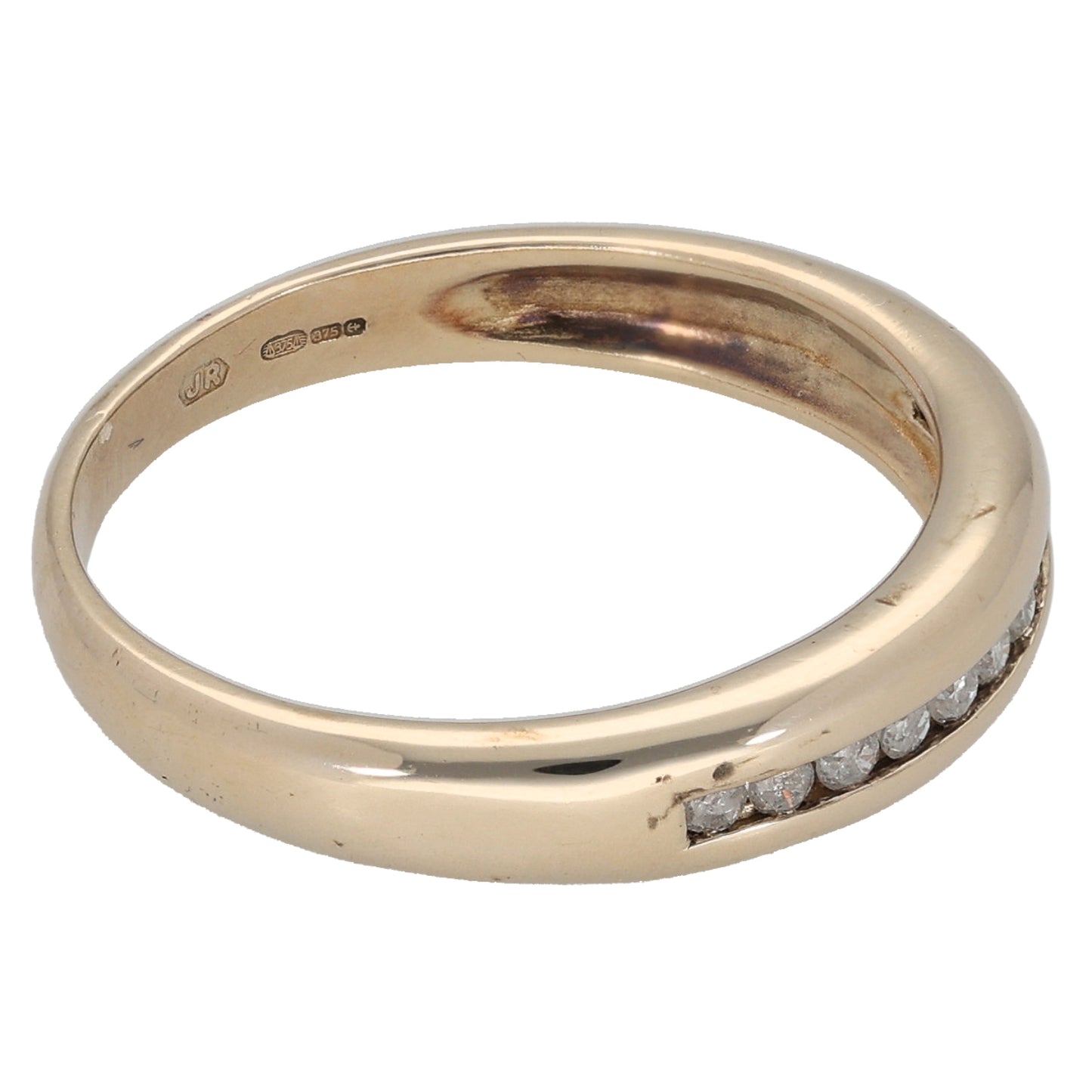 9ct Gold 0.18ct Diamond Half Eternity Ring Size P
