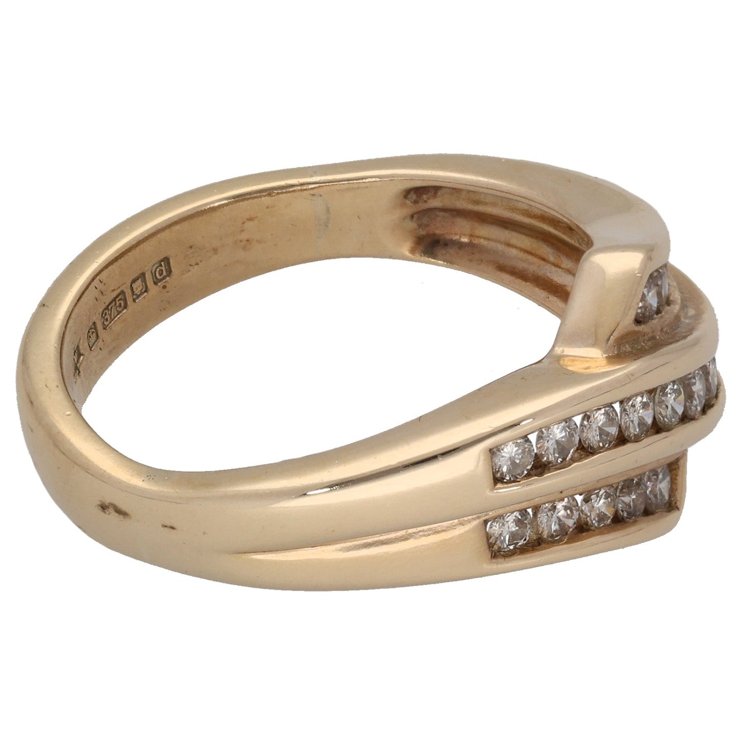 9ct Gold 0.42ct Diamond Dress/Cocktail Ring Size P