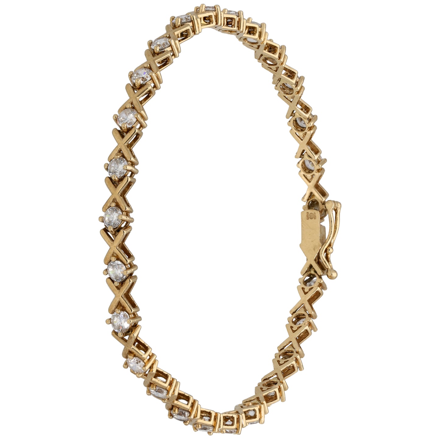 9ct Gold Cubic Zirconia Fancy Stone Set Bracelet