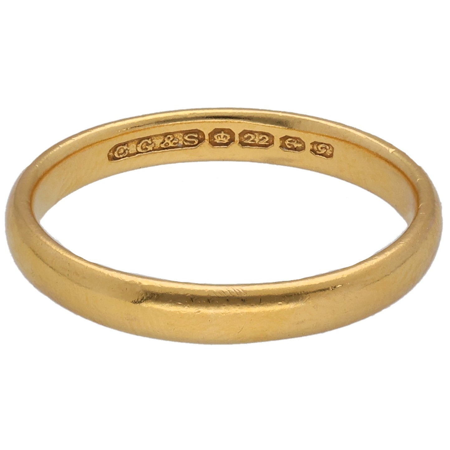 22ct Gold Plain Wedding Ring Size R