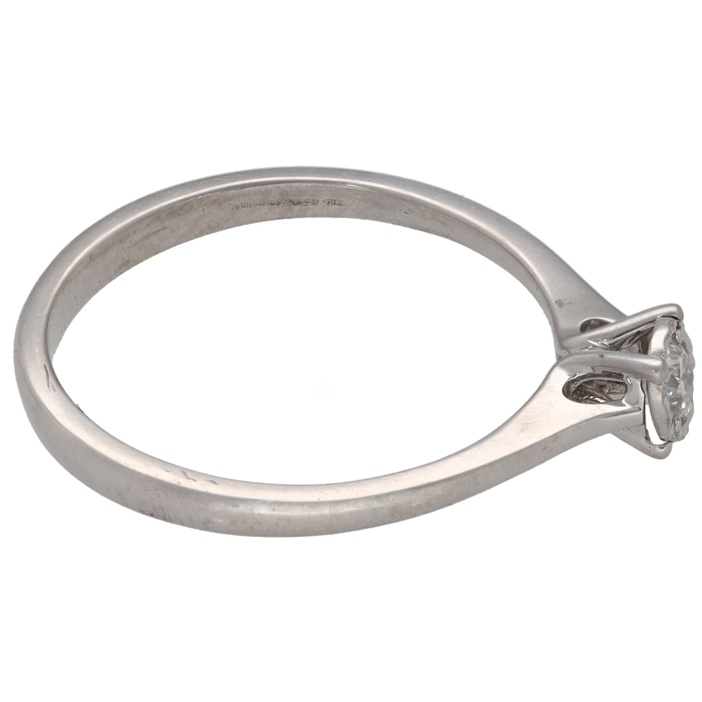 9ct White Gold 0.10ct Diamond Solitaire Ring Size M