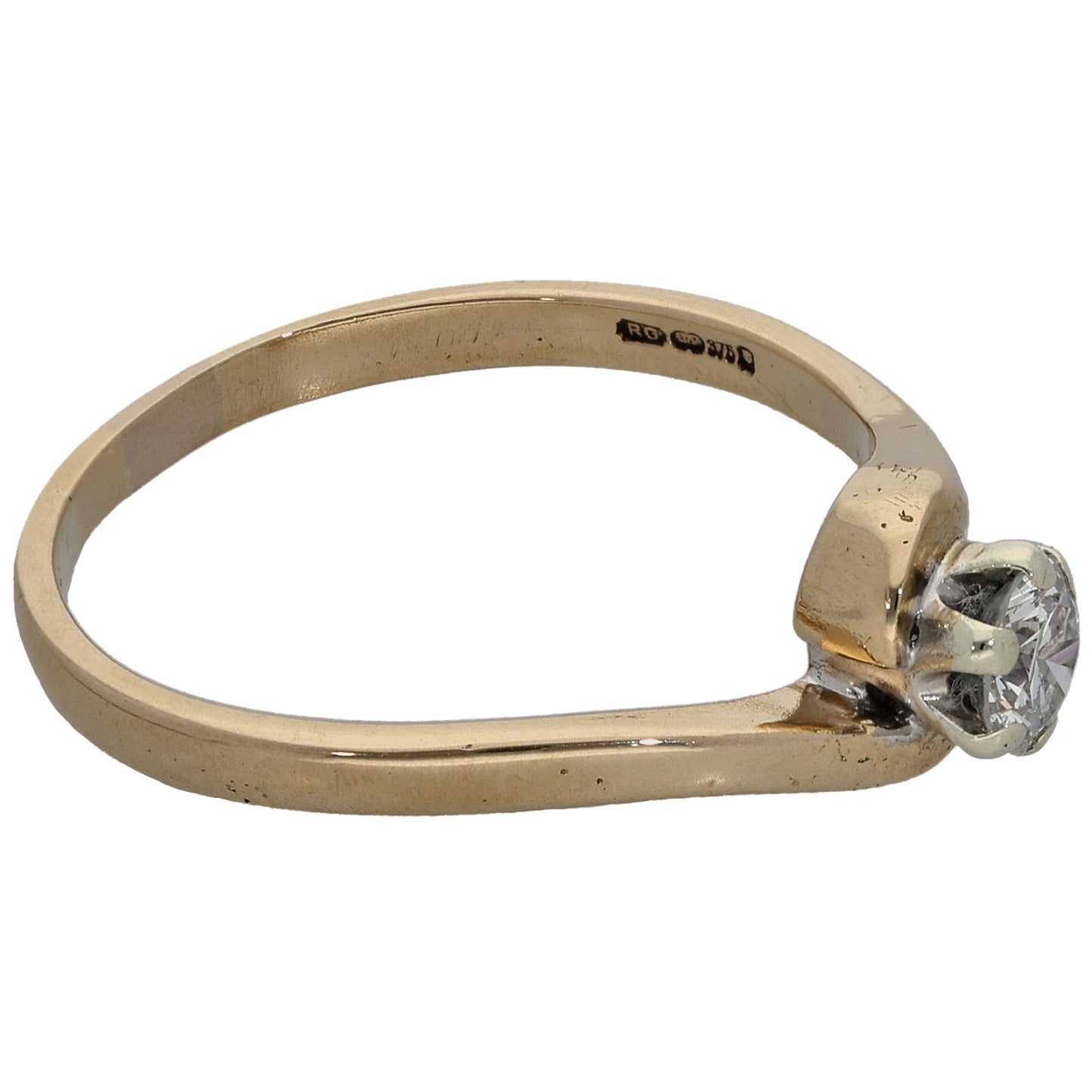 9ct Gold 0.25ct Diamond Solitaire Ring Size N
