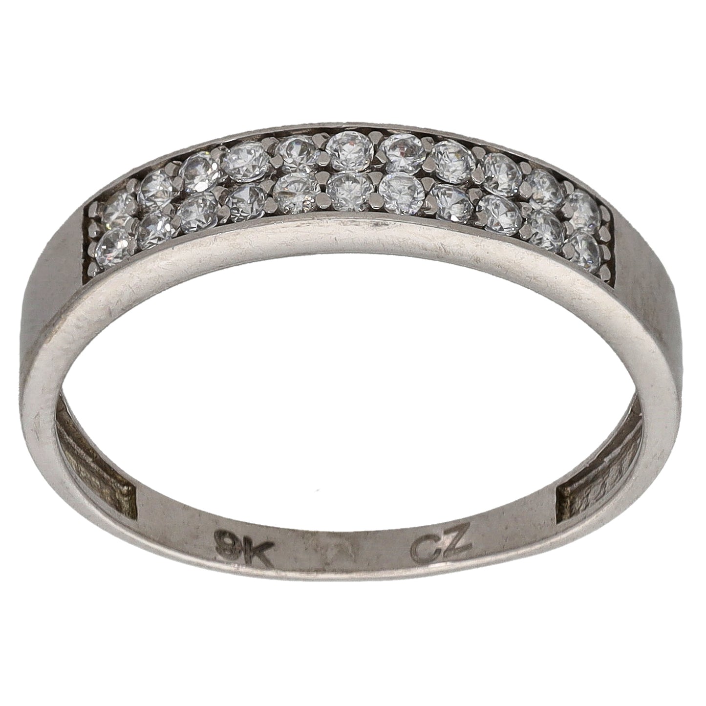 9ct White Gold Cubic Zirconia Half Eternity Ring Size R
